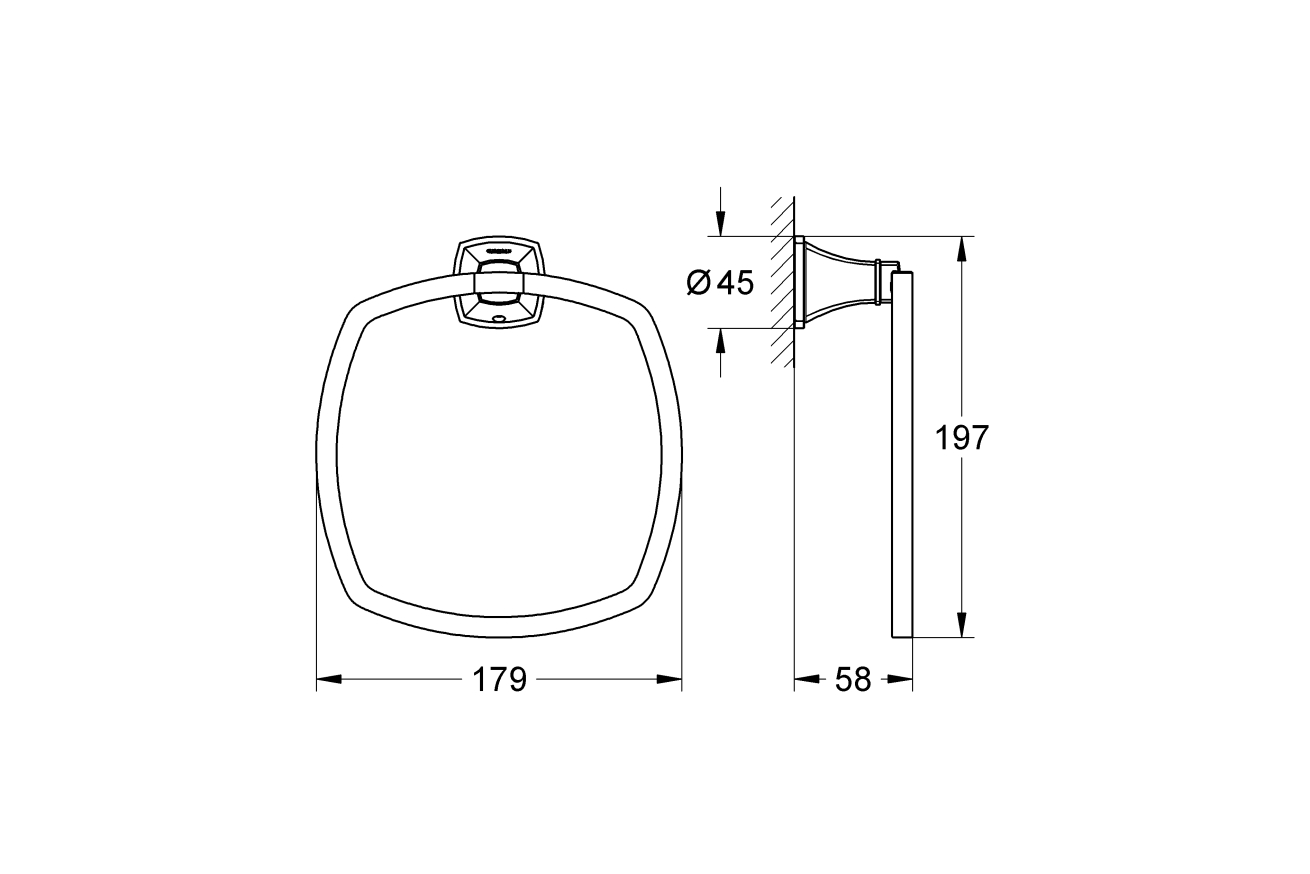 Кольцо для полотенца GROHE Grandera, теплый закат глянец (40630DA0)