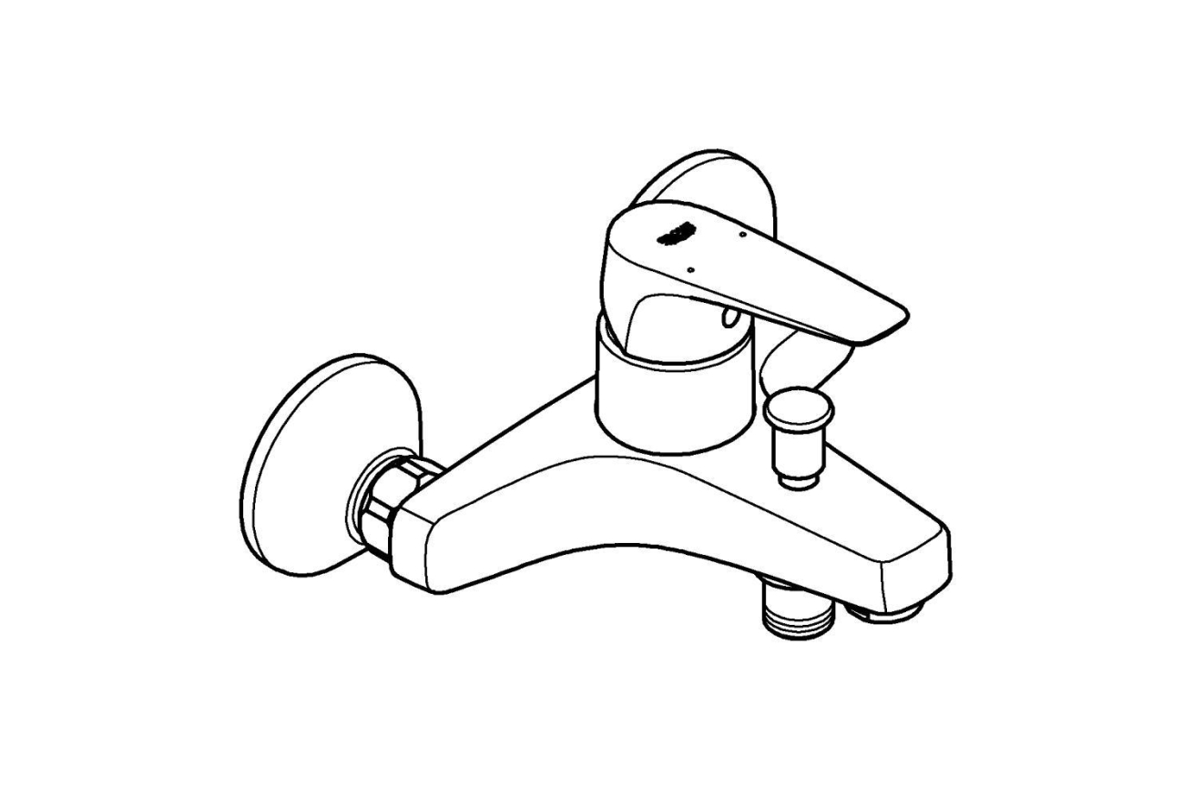 Смеситель для ванны GROHE BauFlow, хром (23756000)