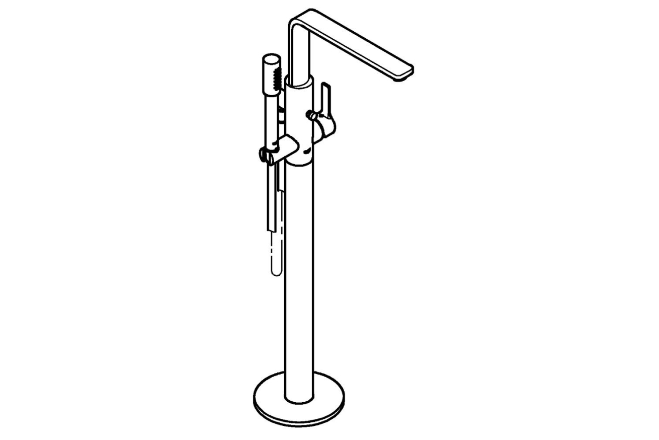 Внешняя часть смесителя для ванны GROHE Lineare напольного монтажа, хром (23792001)