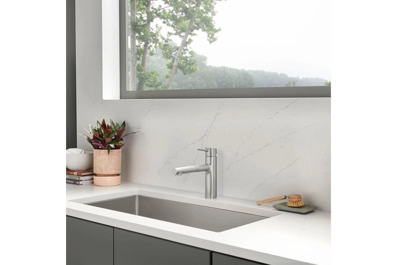 Смеситель для кухни GROHE Concetto с вытяжным душем, суперсталь (30273DC1)