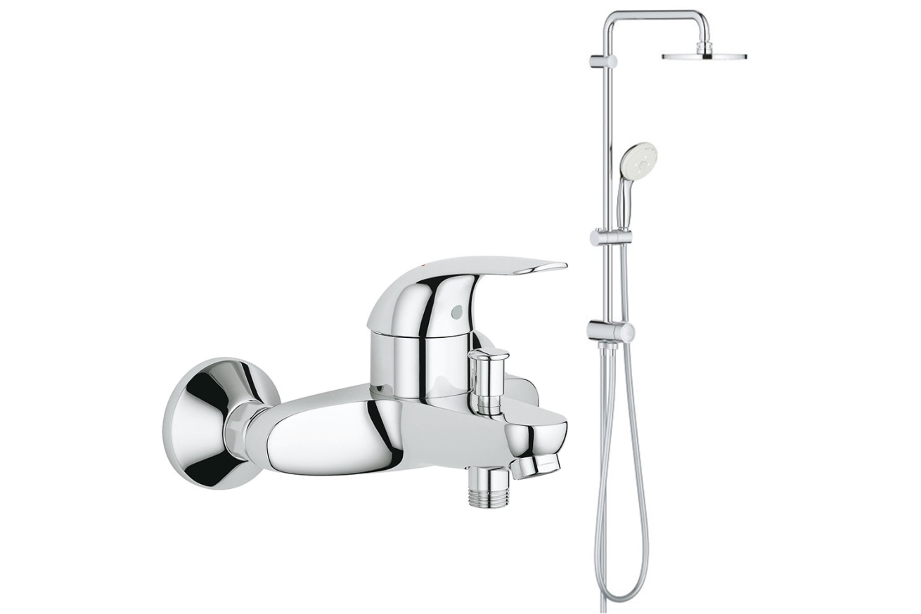 Душевая система GROHE New Tempesta 200 со смесителем для ванны, хром (NB0046)