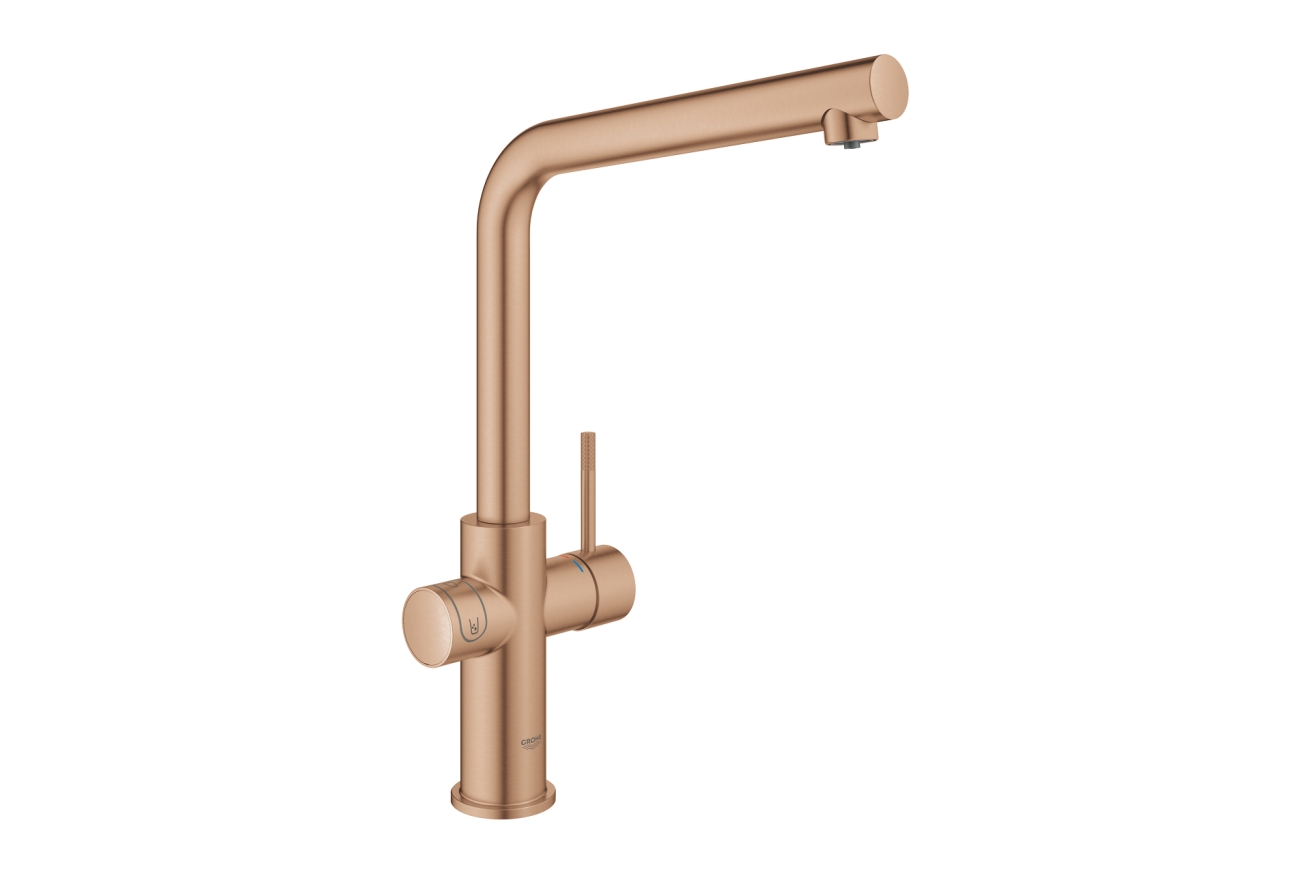 Смеситель для кухни GROHE Blue Home с системой фильтрации, охлаждения и газирования воды, Wi-Fi, теплый закат матовый (31454DL1)