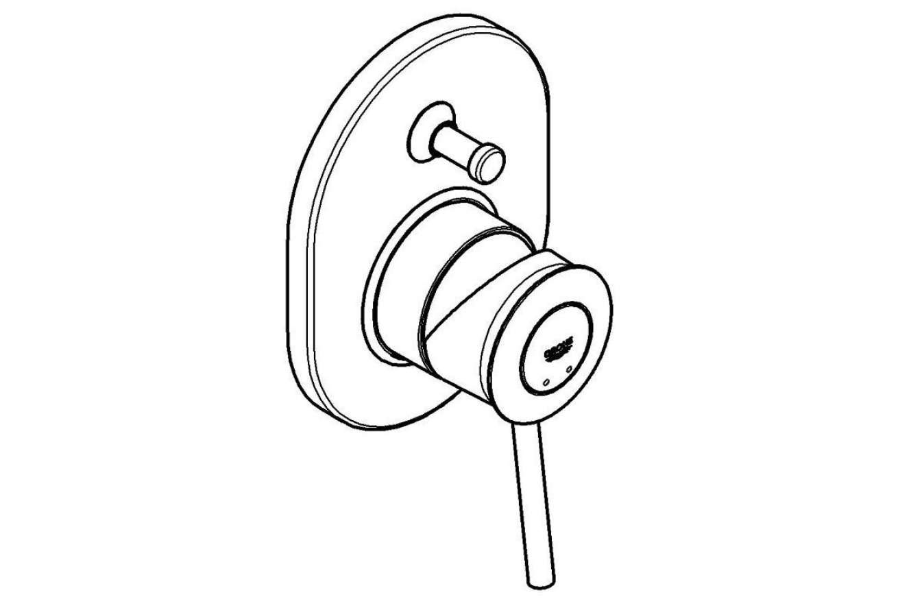 Смеситель для ванны GROHE BauClassic в комплекте с монтажной частью, хром (29047000)