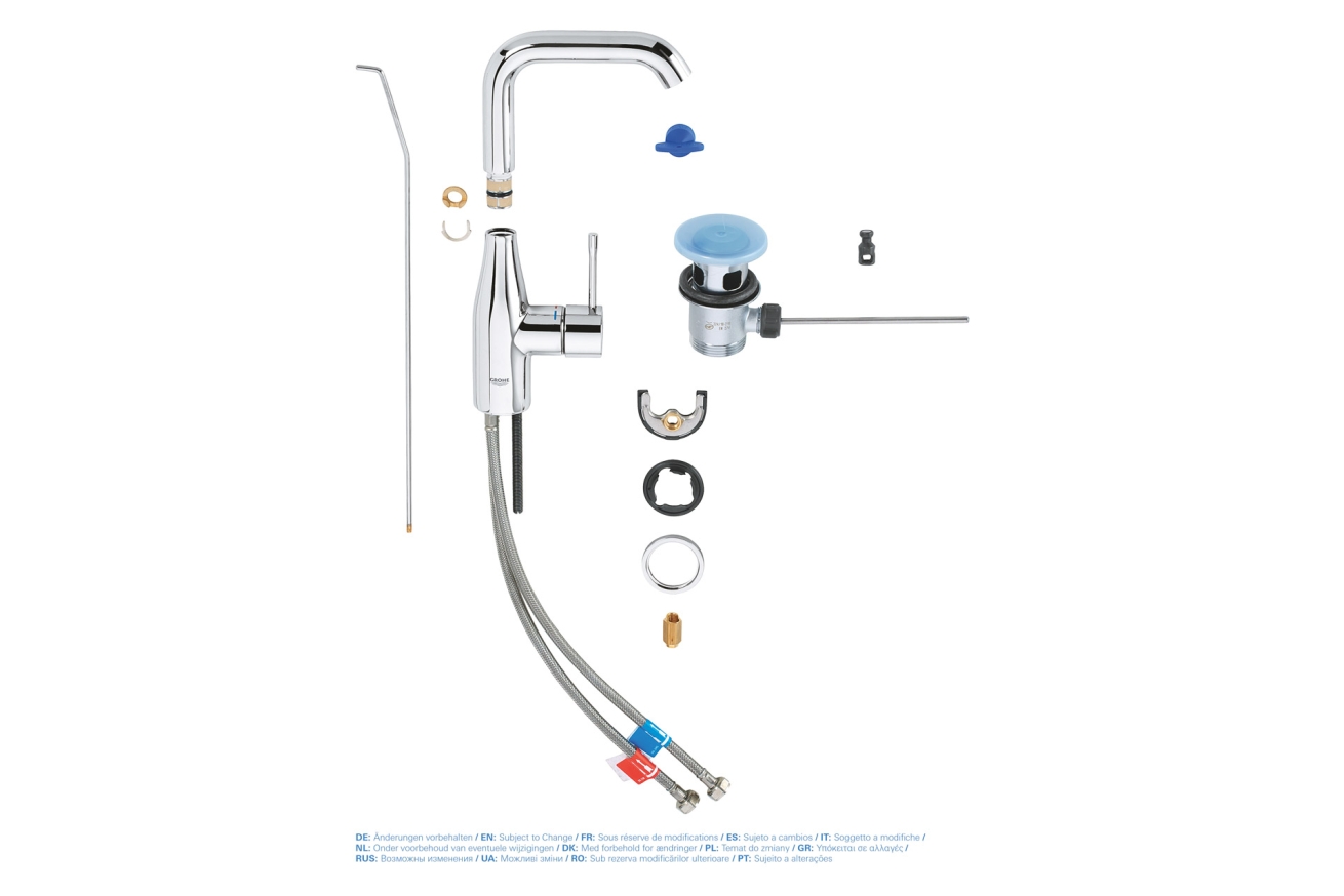 Смеситель для раковины GROHE Essence с донным клапаном, L-size, хром (32628001)