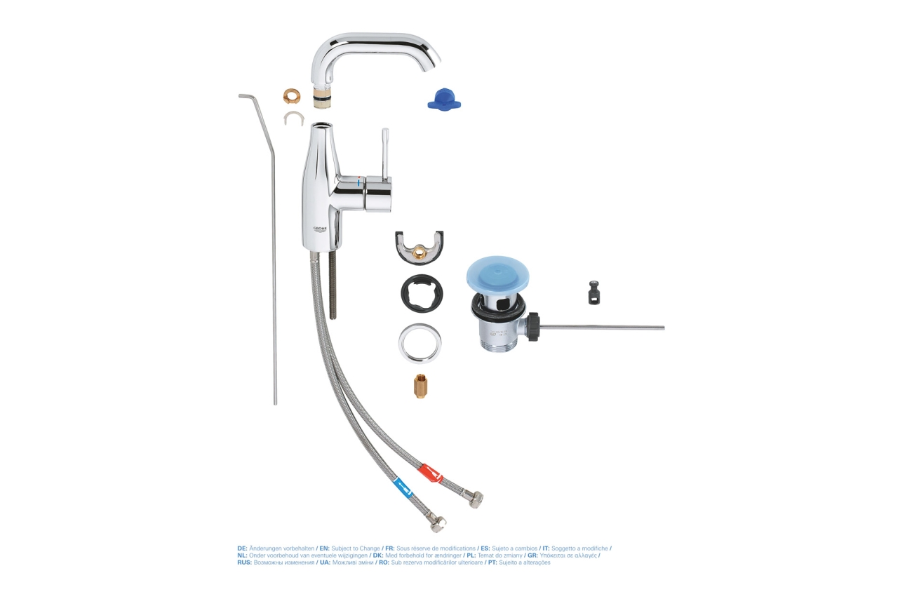 Смеситель для раковины GROHE Essence с донным клапаном, M-size, хром (23462001)