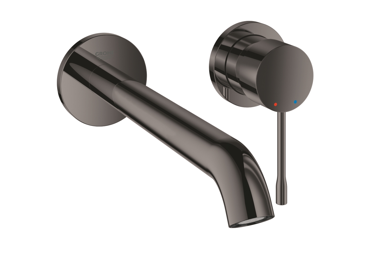 Внешняя часть смесителя для раковины GROHE Essence скрытого монтажа, на 2 отверстия, L-Size, темный графит глянец (29193A01)