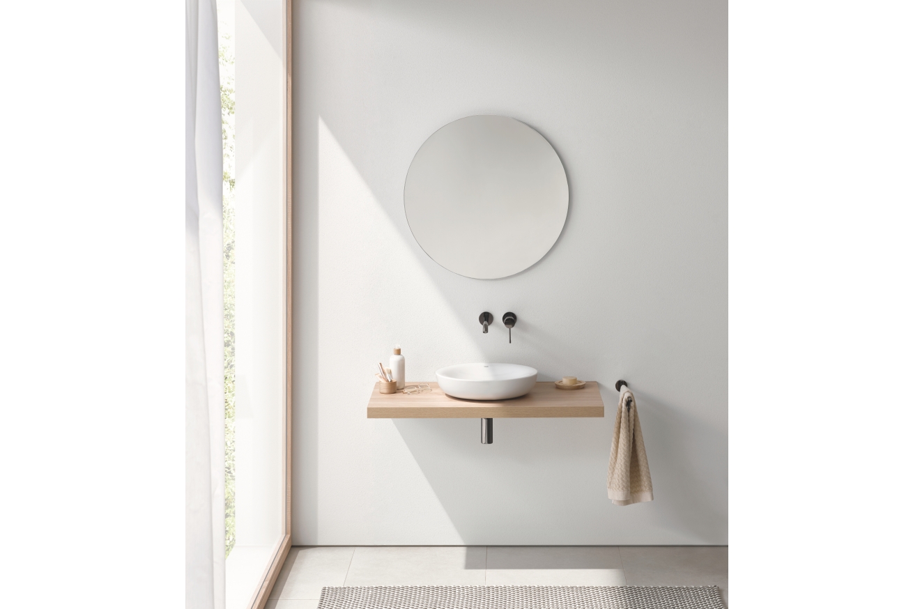 Внешняя часть смесителя для раковины GROHE Essence скрытого монтажа, на 2 отверстия, L-Size, темный графит глянец (29193A01)