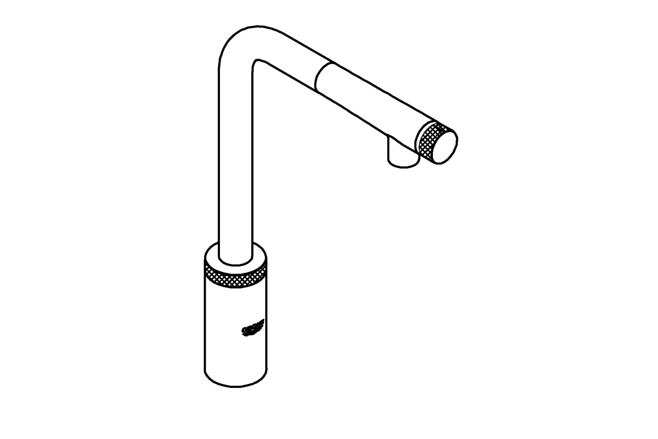 Смеситель для кухни GROHE Minta SmartControl с вытяжным L-изливом, суперсталь (31613DC0)