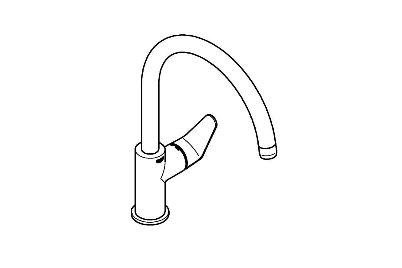 Смеситель для кухни GROHE Start Curve с высоким C-изливом, хром (31554001)