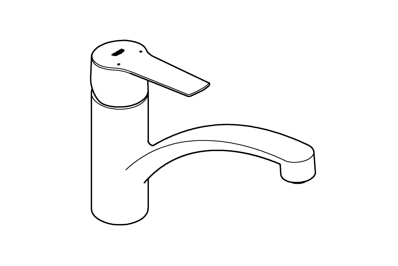 Смеситель для кухни GROHE Start с низким изливом, суперсталь (32441DC2)
