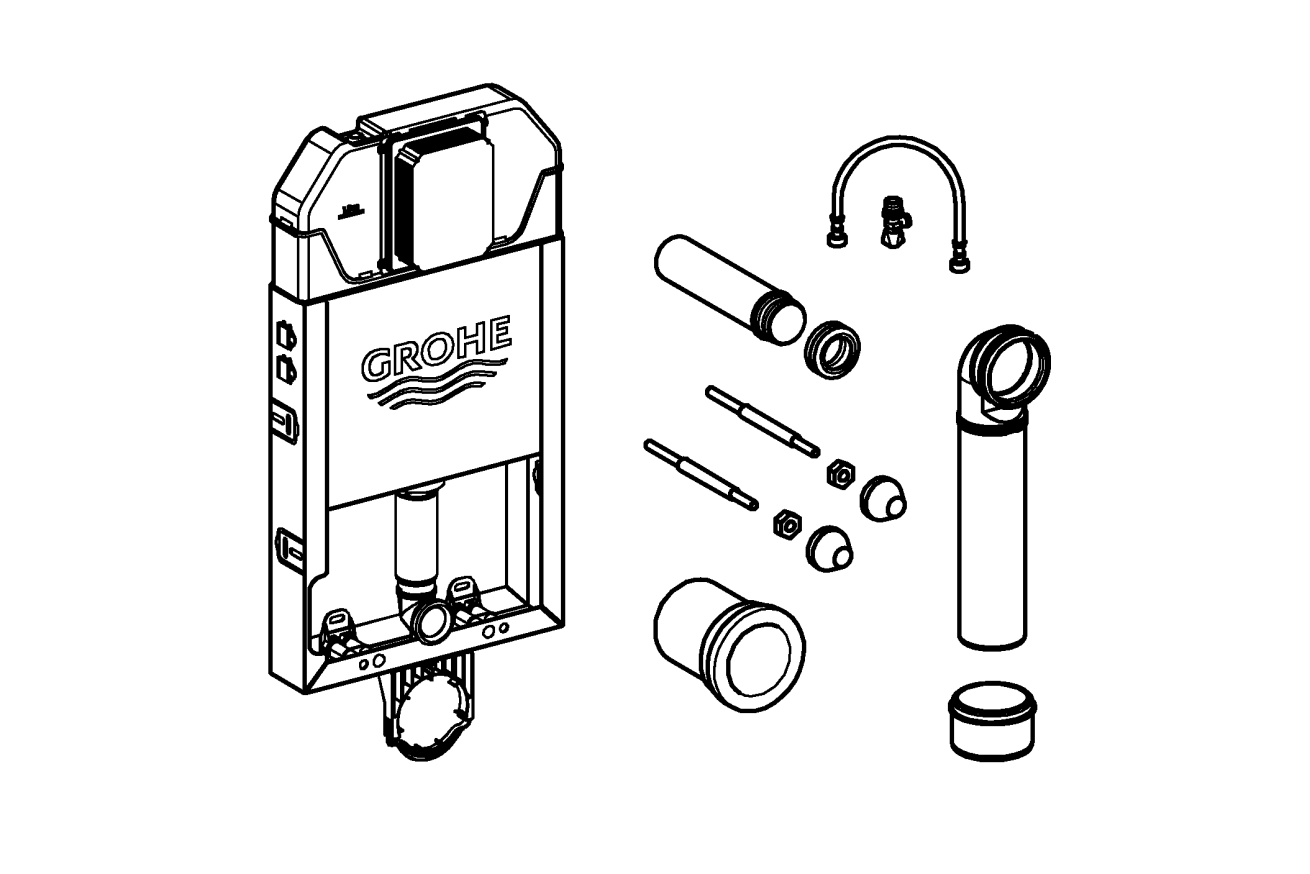 Инсталляционный комплект для унитаза GROHE Uniset slim (39683000)