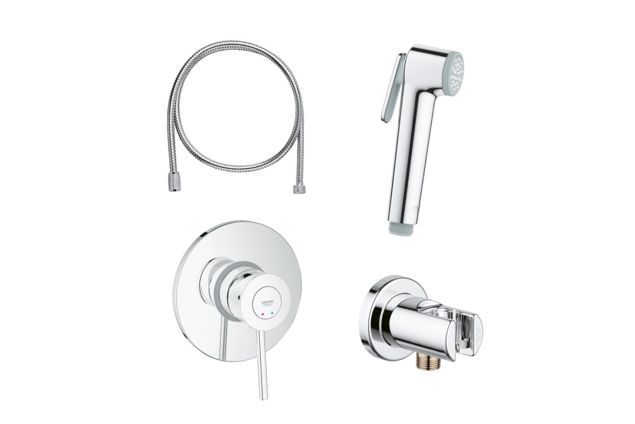 Набор для гигиенического душа GROHE BauClassic, хром (124434)