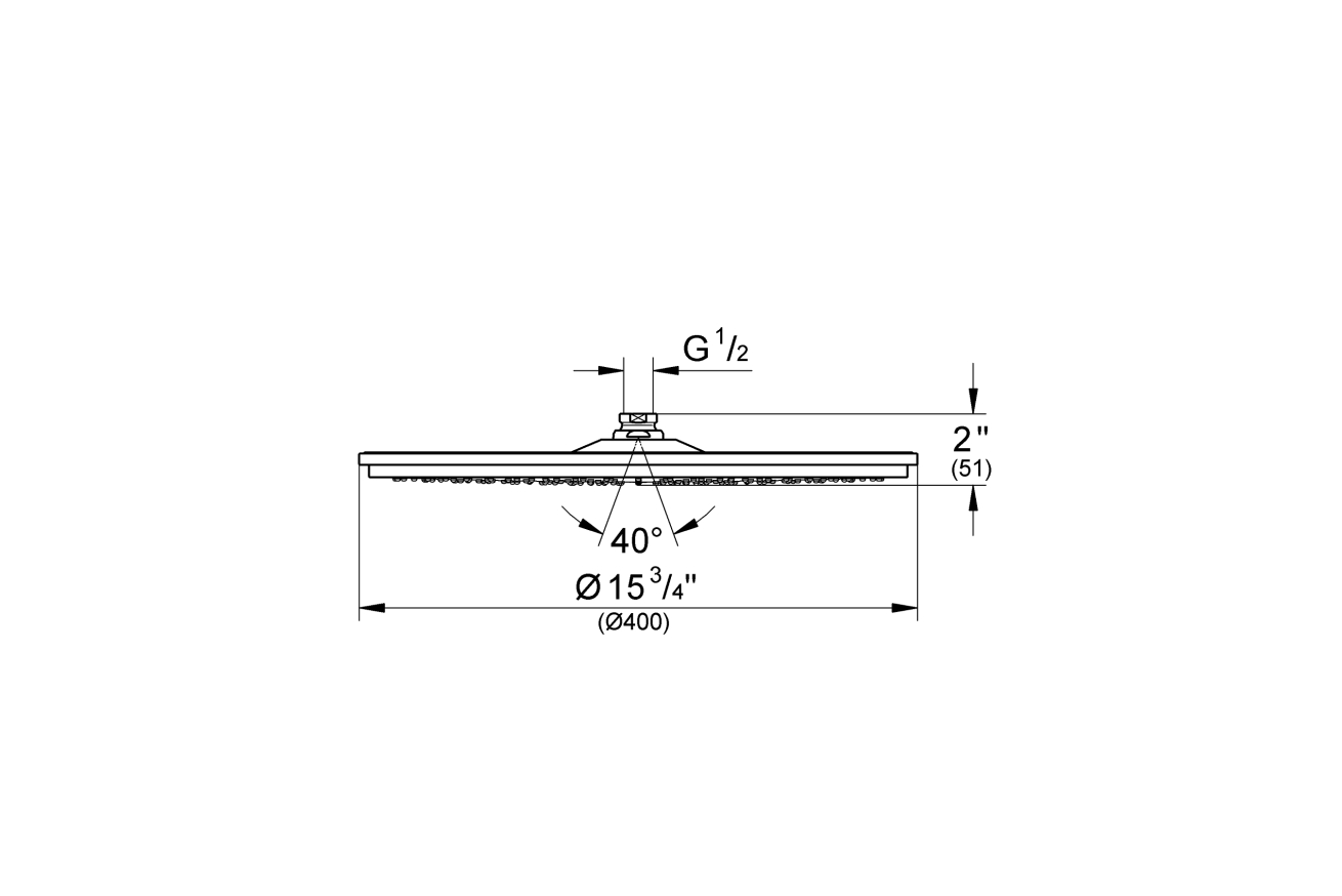 Верхний душ GROHE Rainshower Cosmopolitan 400, с одним режимом, хром (28783000)