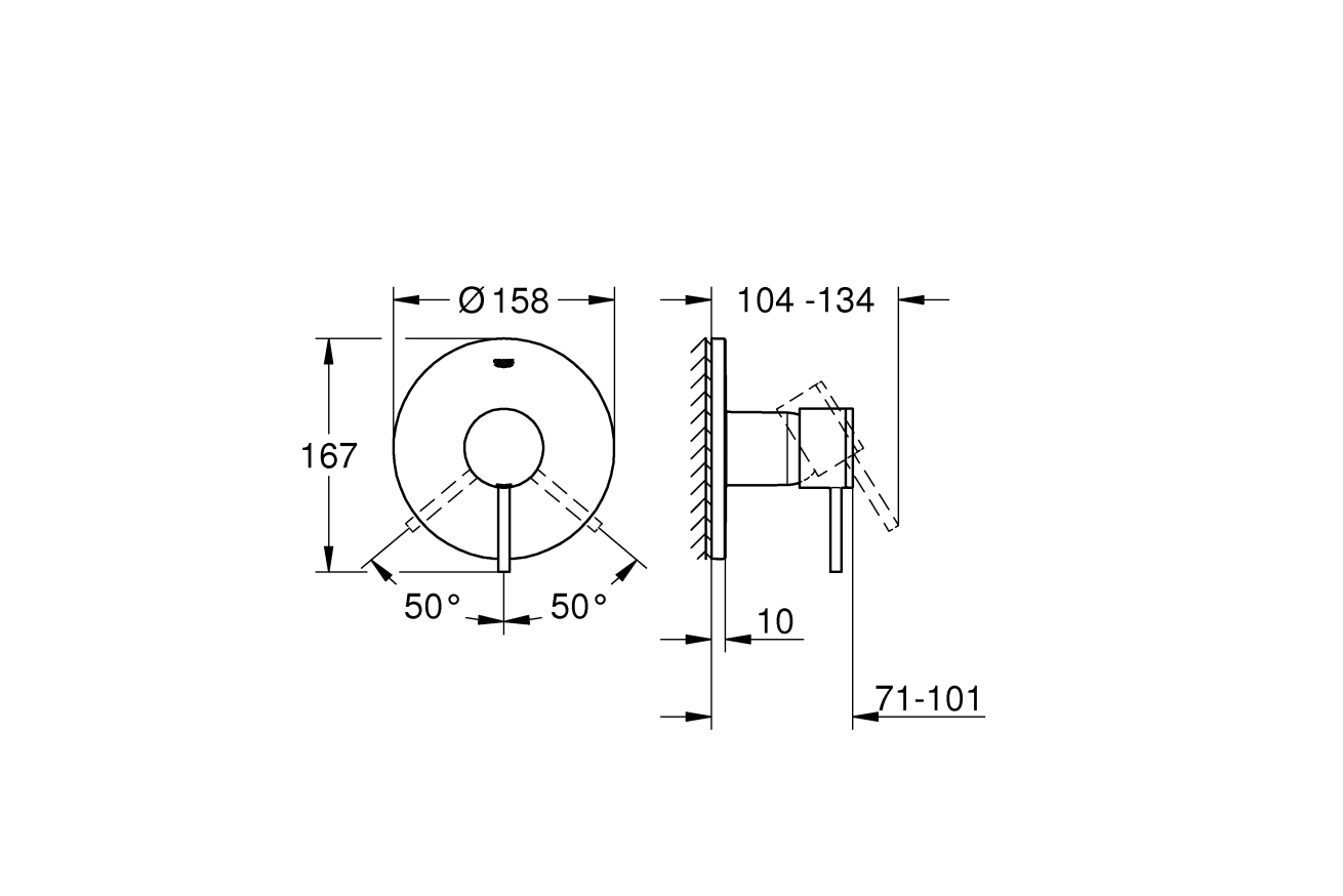 Внешняя часть смесителя для душа GROHE Atrio, хром (24065003)