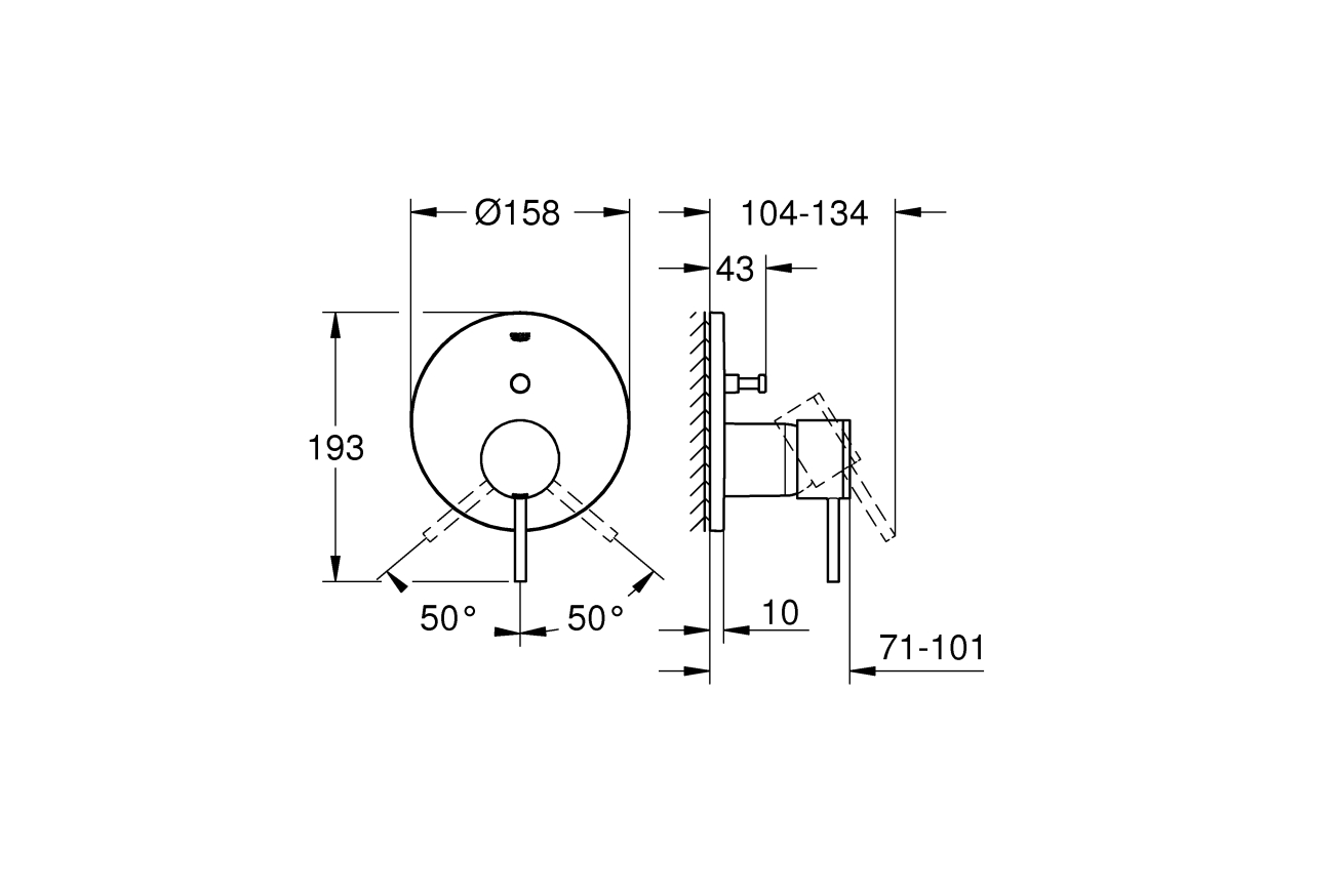 Внешняя часть смесителя для ванны GROHE Atrio на 2 потребителя, хром (24066003)