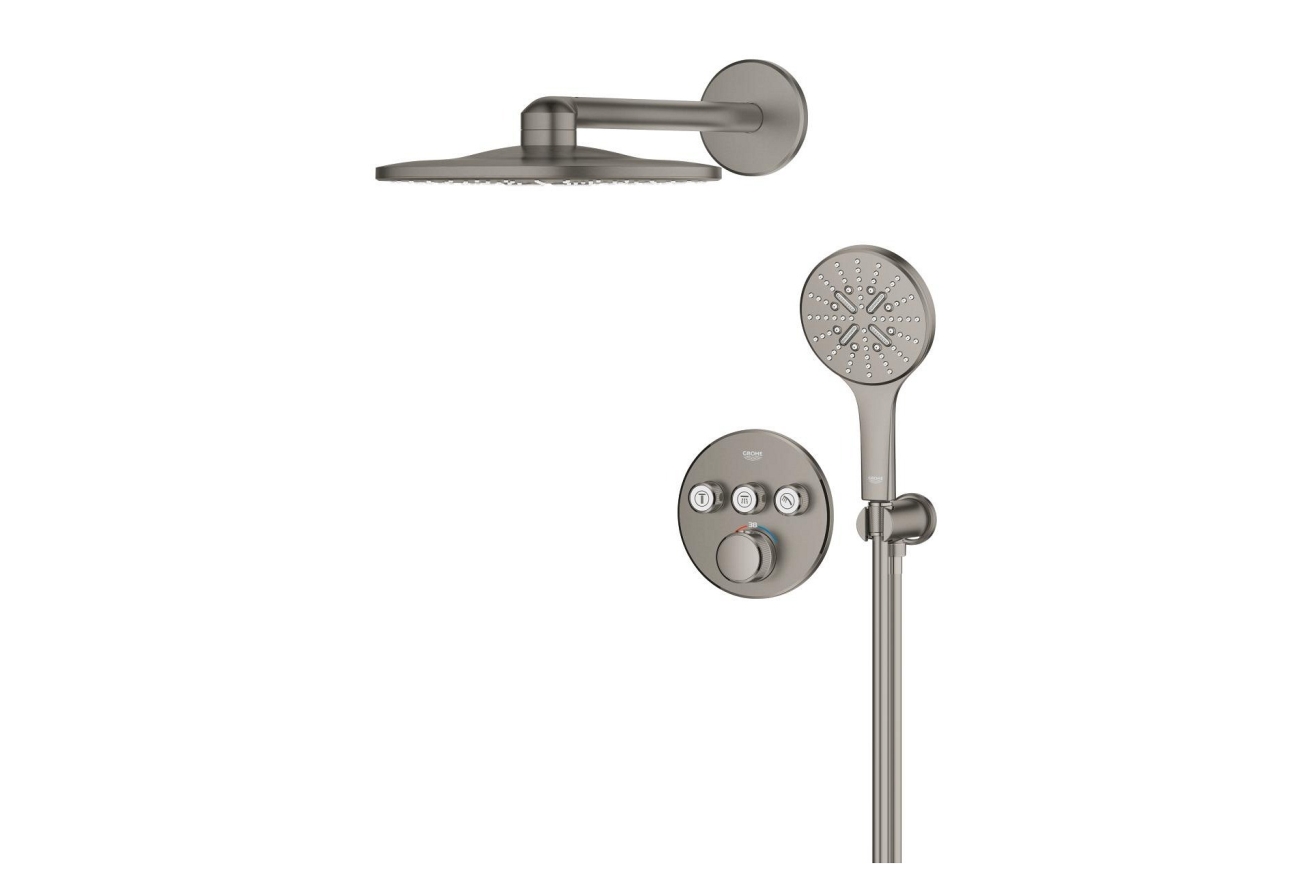 Душевая система GROHE Grohtherm SmartControl с термостатом для душа, темный графит матовый (34863AL0)