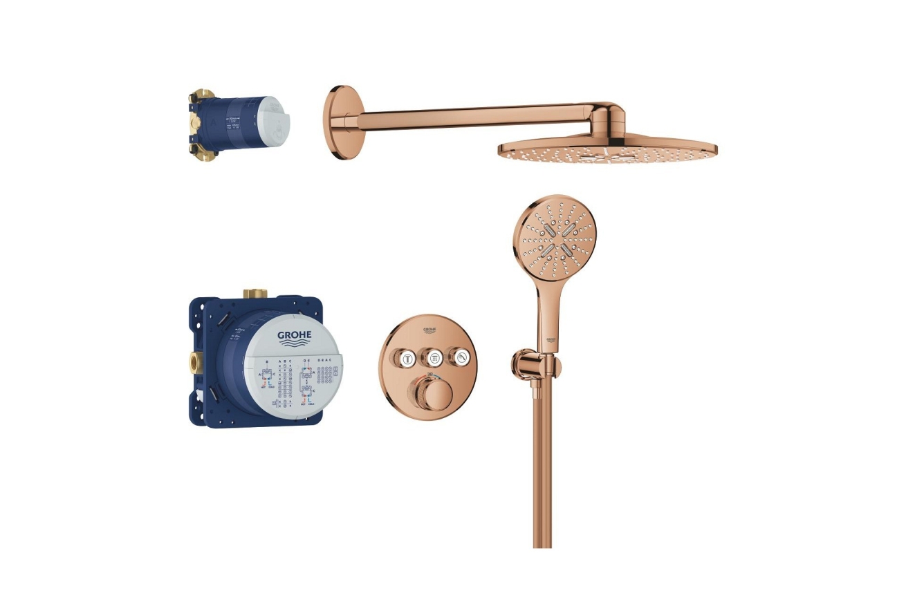 Душевая система GROHE Grohtherm SmartControl с термостатом для душа, теплый закат глянец (34863DA0)