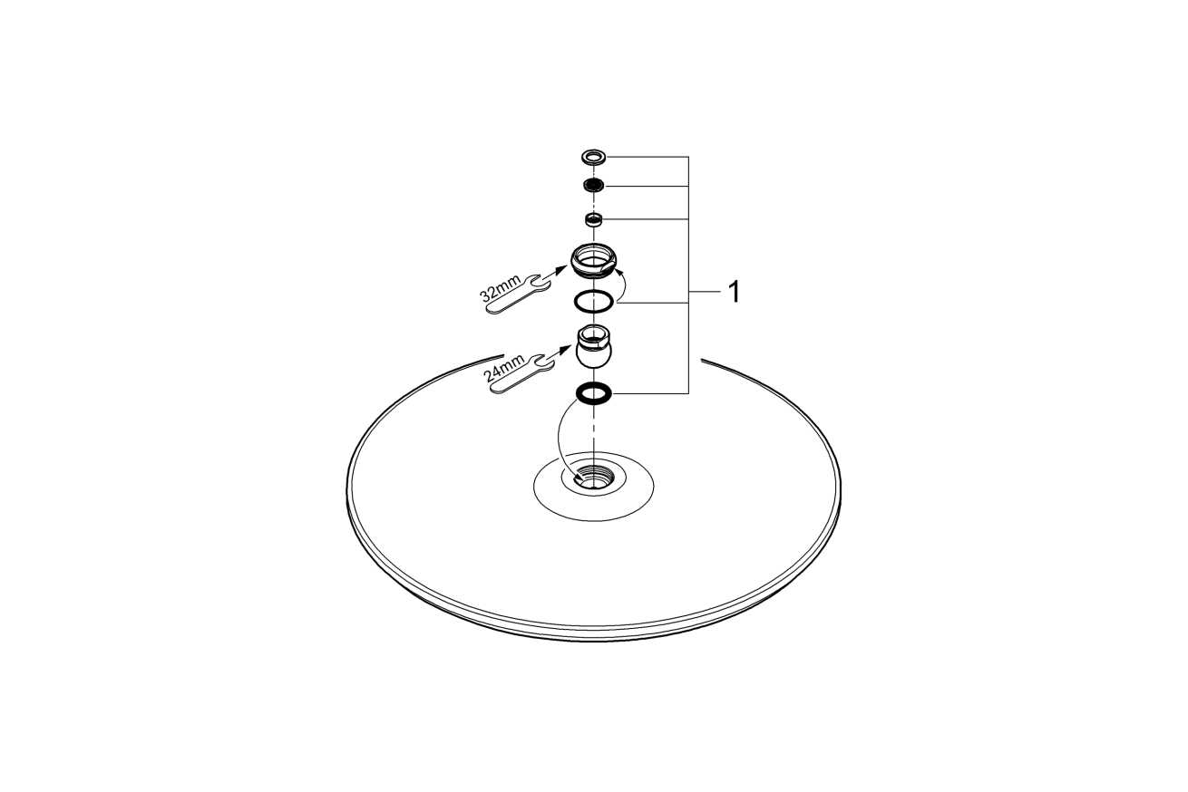 Верхний душ GROHE Rainshower Cosmopolitan 400, с одним режимом, хром (28783000)