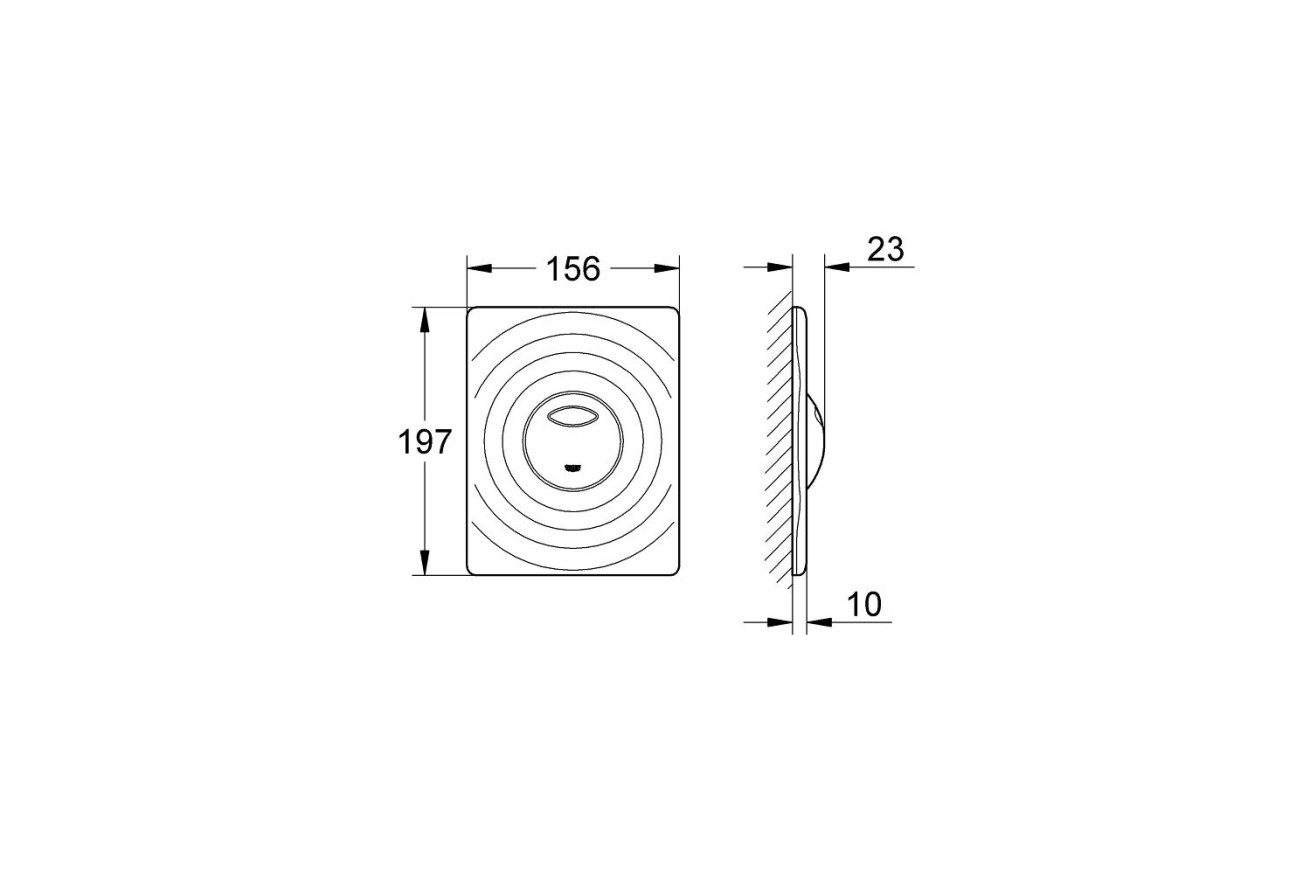 Панель смыва для унитаза GROHE Wave, 3 режима, хром (38963000)