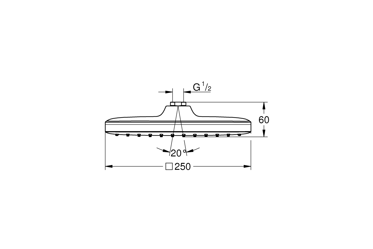 Верхний душ GROHE Tempesta Cube 250, 1 режим, хром (26681000)
