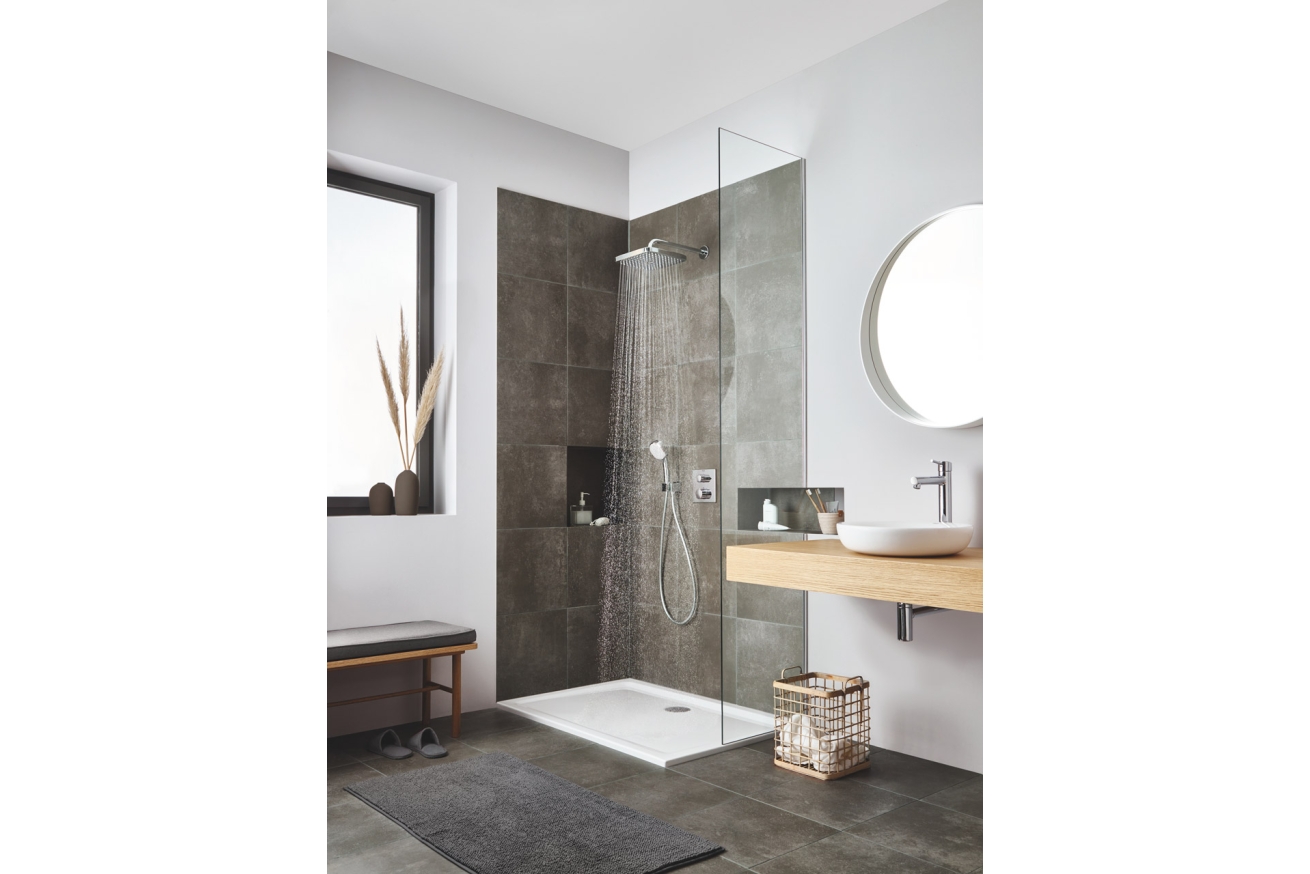 Верхний душ GROHE Tempesta Cube 250, 9,5 л/мин, 1 режим, 380 мм, хром (26682000)