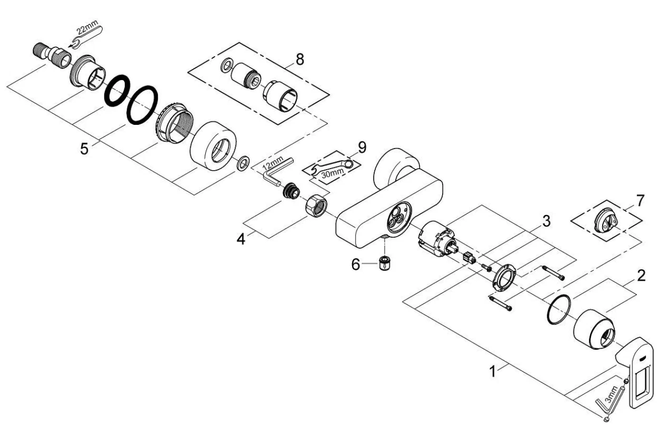 Смеситель для душа GROHE Quadra, хром (32637000)