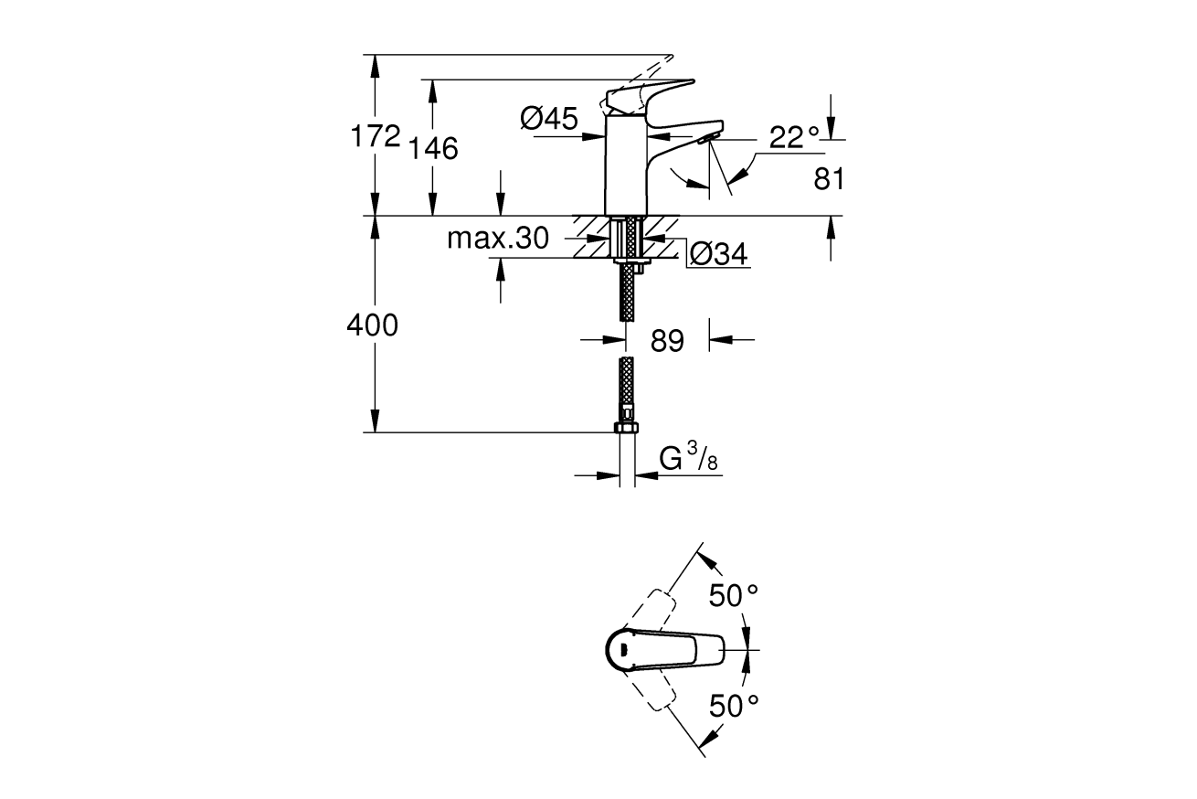 Готовый комплект для ванной комнаты GROHE BauEdge (NB0048)