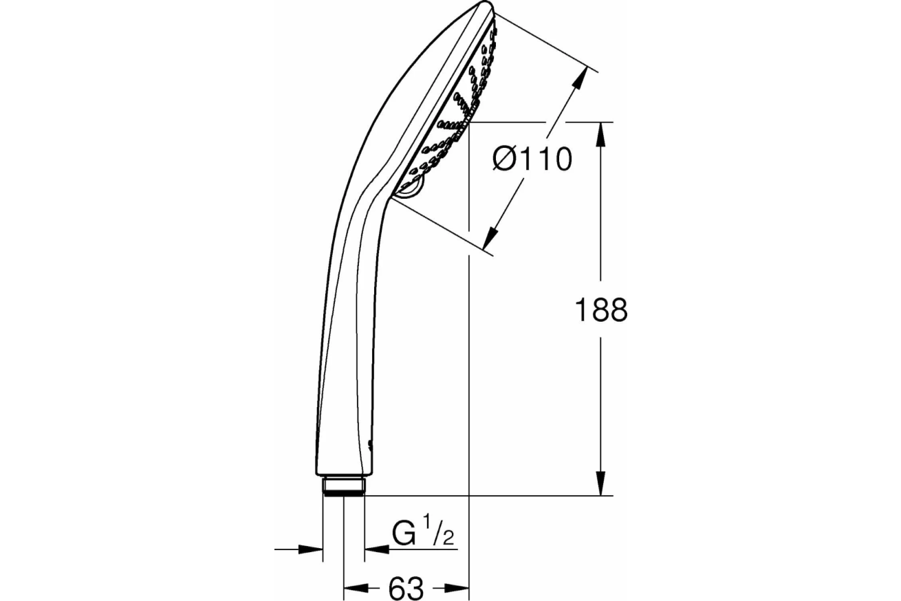 Ручной душ GROHE Euphoria, 3 режима, хром (27239000)