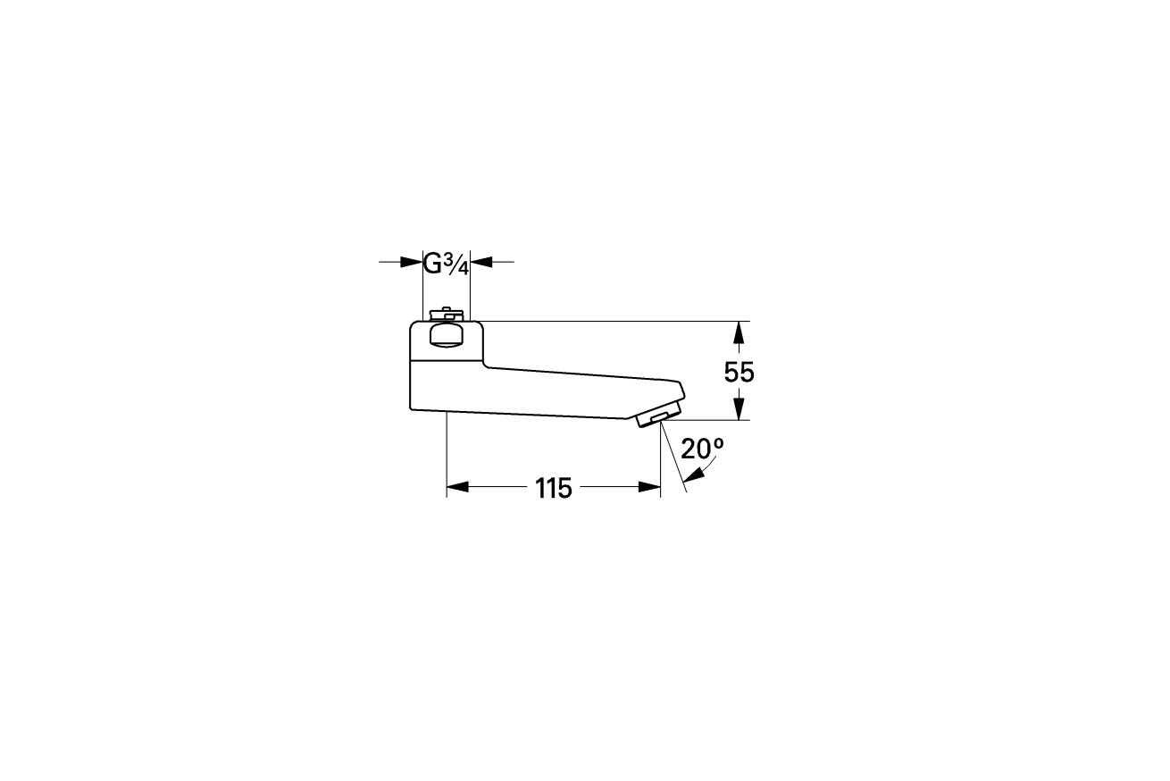 Излив для смесителей GROHE (вынос 115 мм), хром (13461000)
