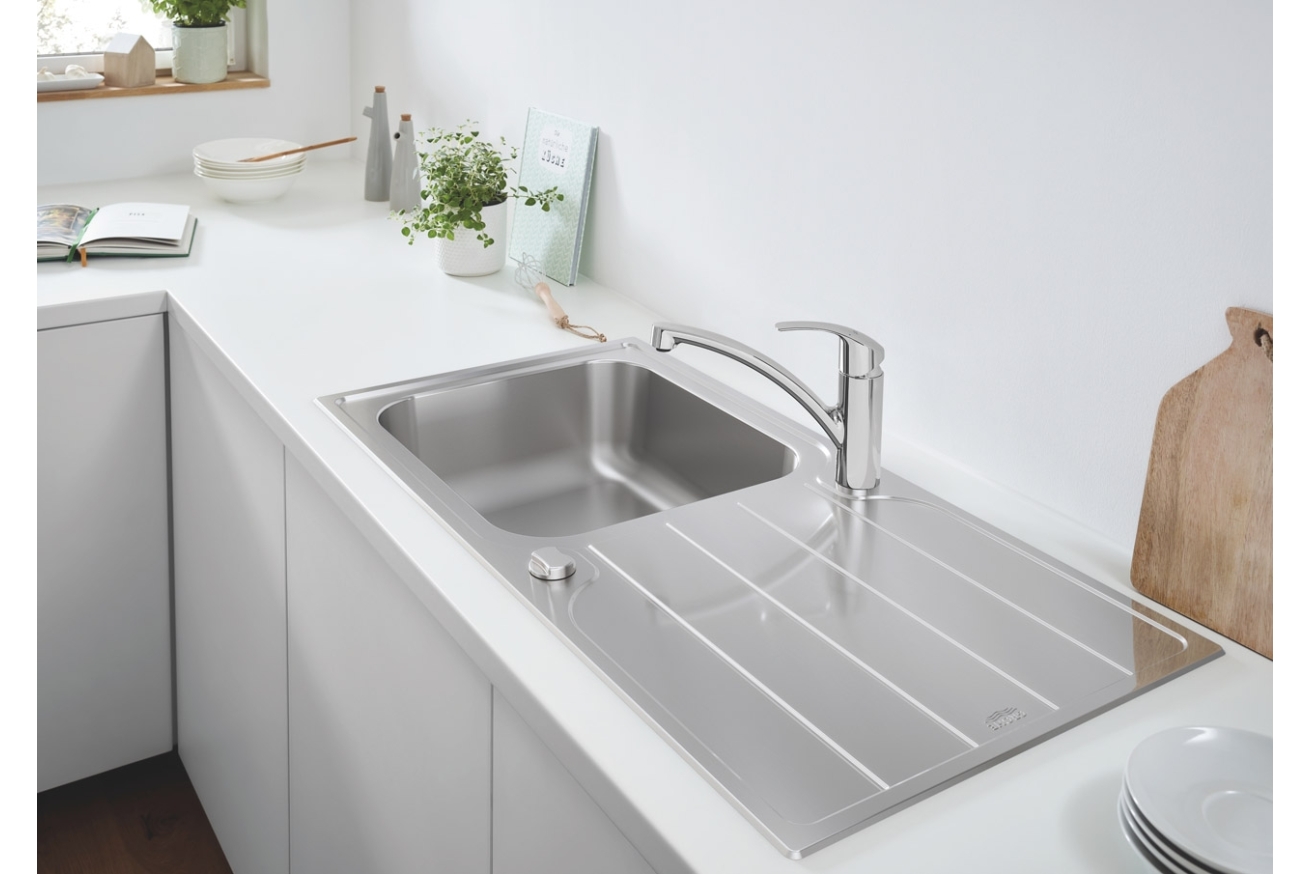 Мойка из нержавеющей стали с корзинчатым вентилем GROHE K500, 100/50 (31563SD1)