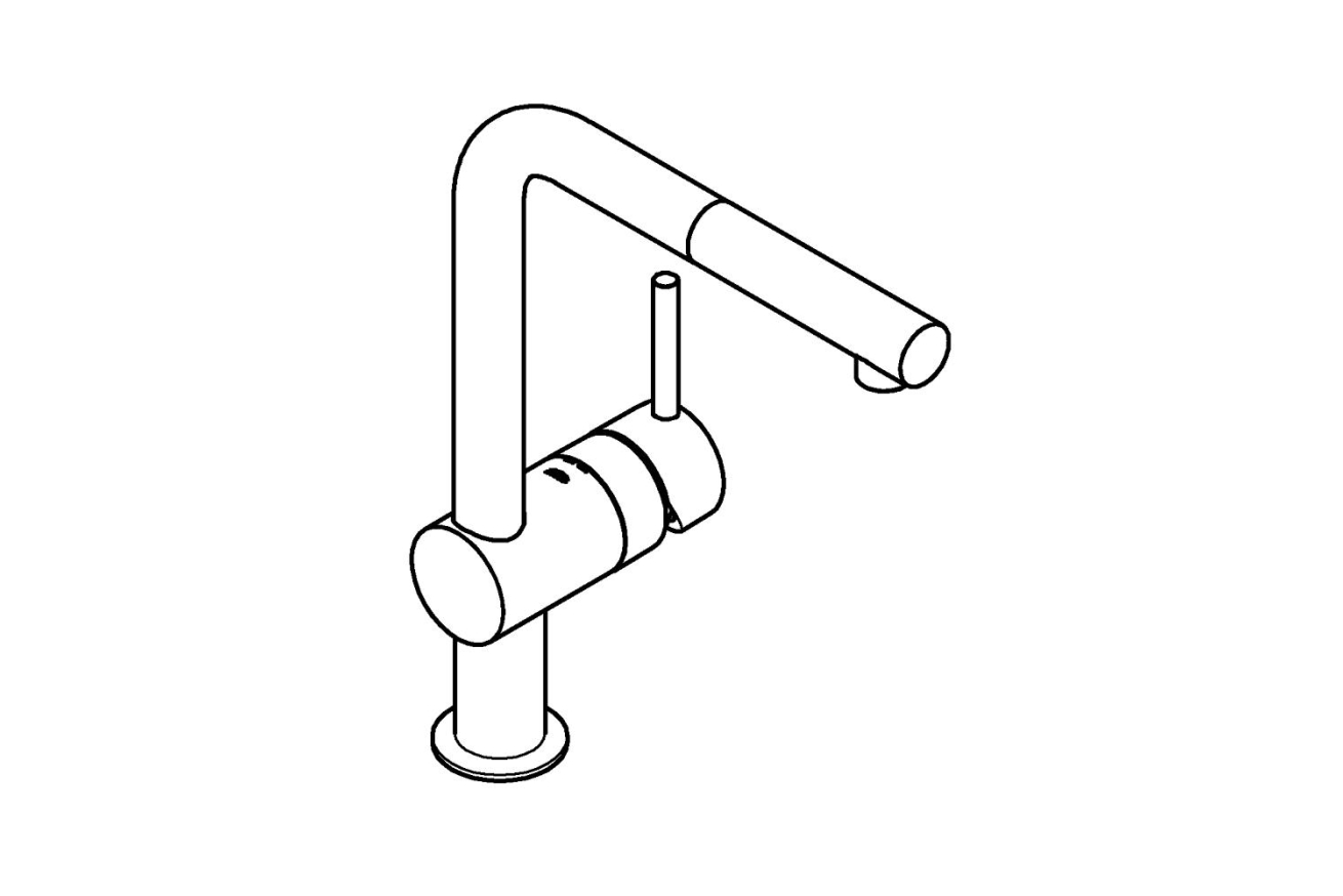 Смеситель для кухни GROHE Minta с вытяжным L-изливом, хром (32168000)