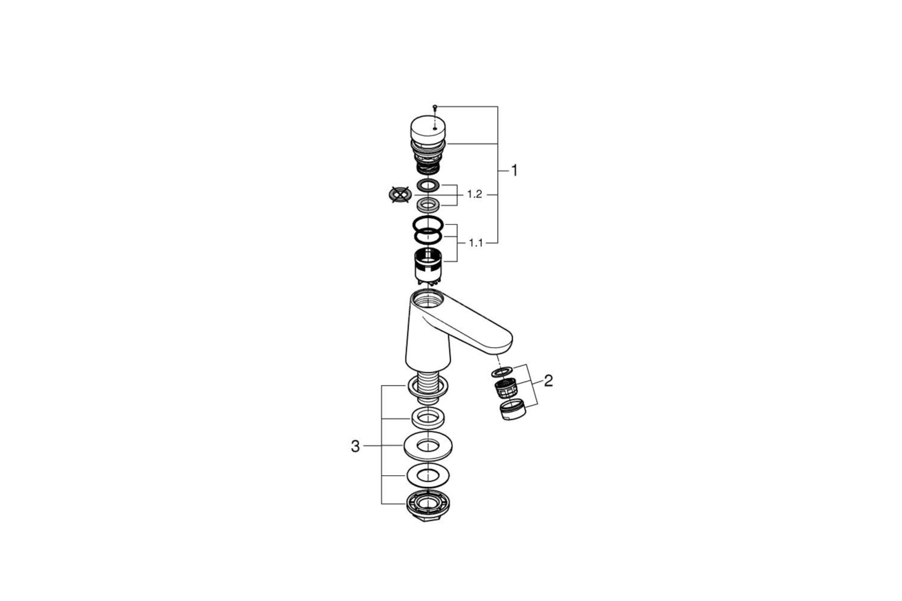 Кран для раковины GROHE Euroeco Cosmopolitan T автоматический, без функции смешивания, хром (36265000)
