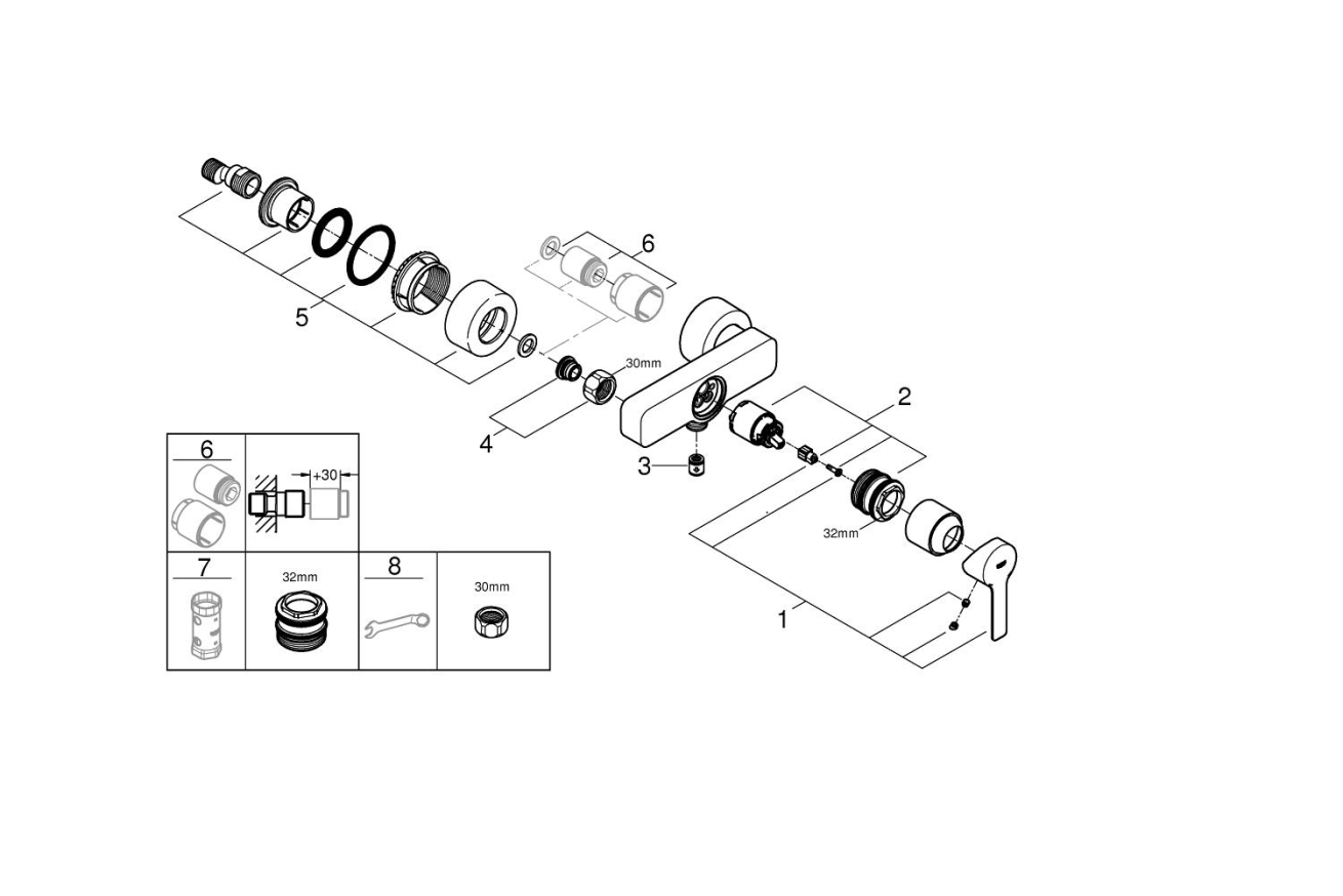 Смеситель для душа GROHE Lineare, хром (33865001)