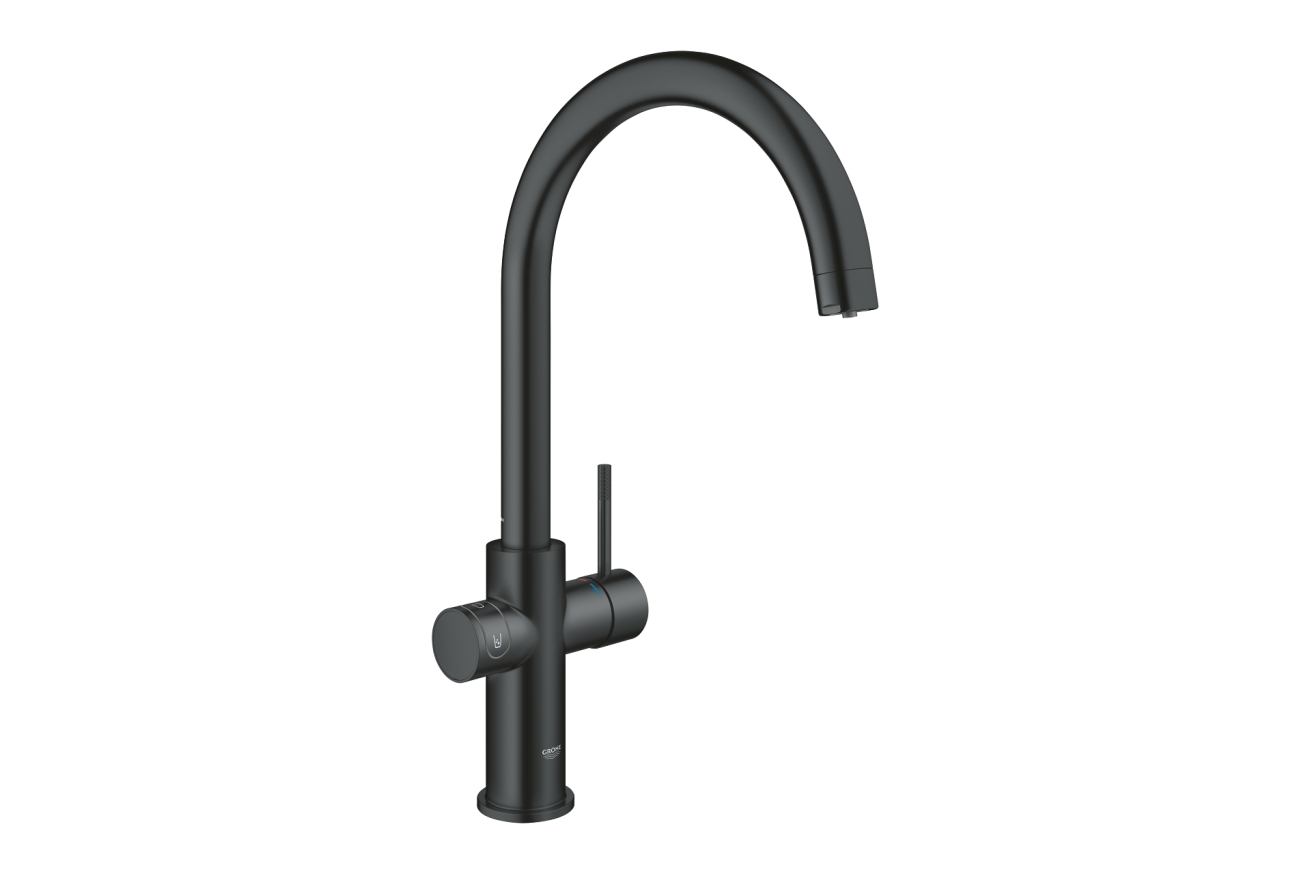 Смеситель для кухни GROHE Blue Home с системой фильтрации, охлаждения и газирования воды, Wi-Fi, черный бархат (31455KS1)