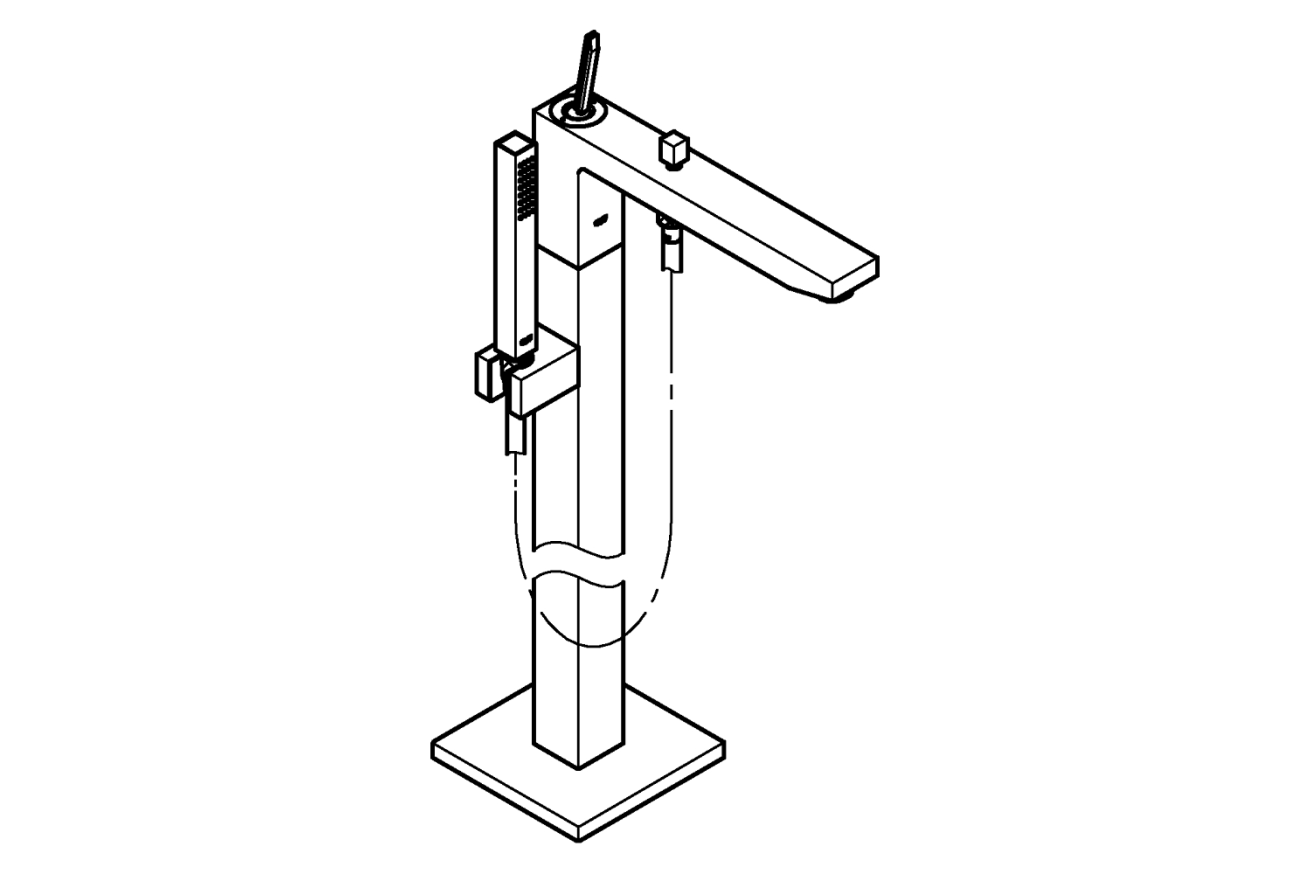 Внешняя часть смесителя для ванны GROHE Eurocube Joy, хром (23667001)