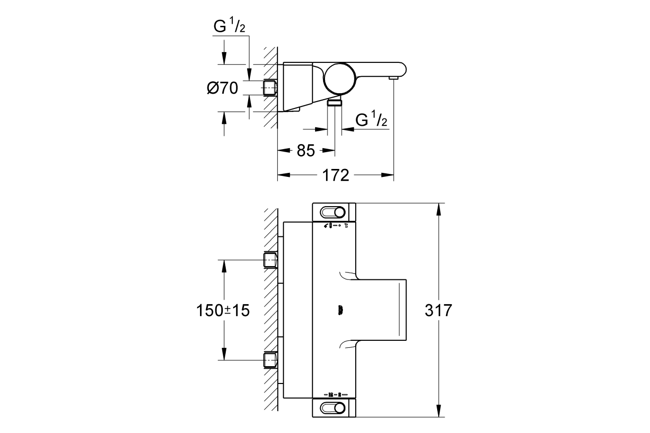 Термостат для ванны GROHE Grohtherm 2000, хром (34467001)