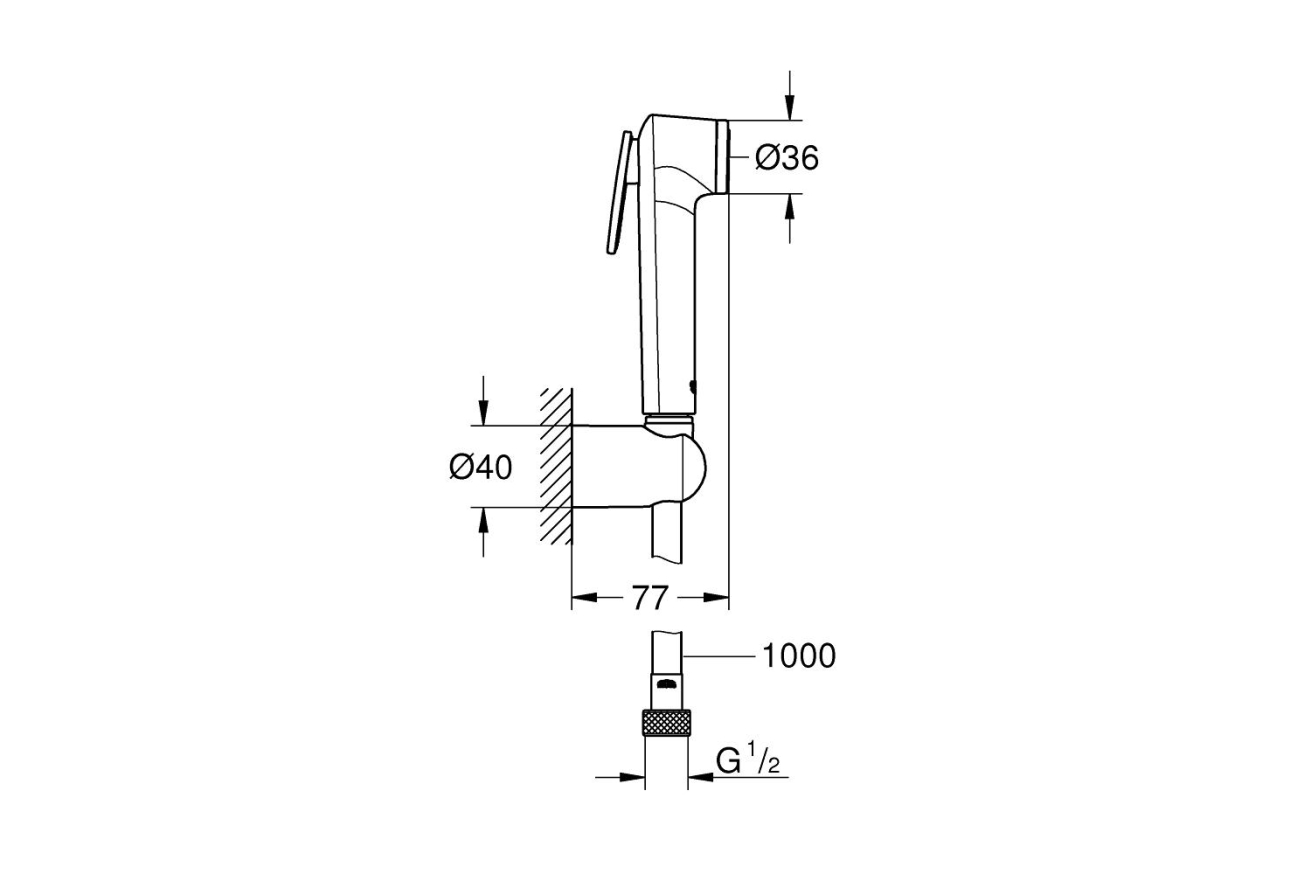 Набор для гигиенического душа GROHE Tempesta-F Trigger Spray 30, 1000 мм, белая луна (26355IL0)