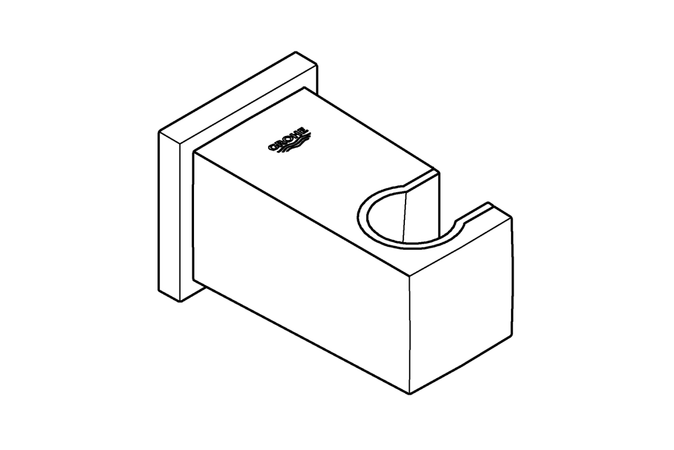 Подключение для душевого шланга с держателем ручного душа GROHE Euphoria Cube, хром, (26370000)