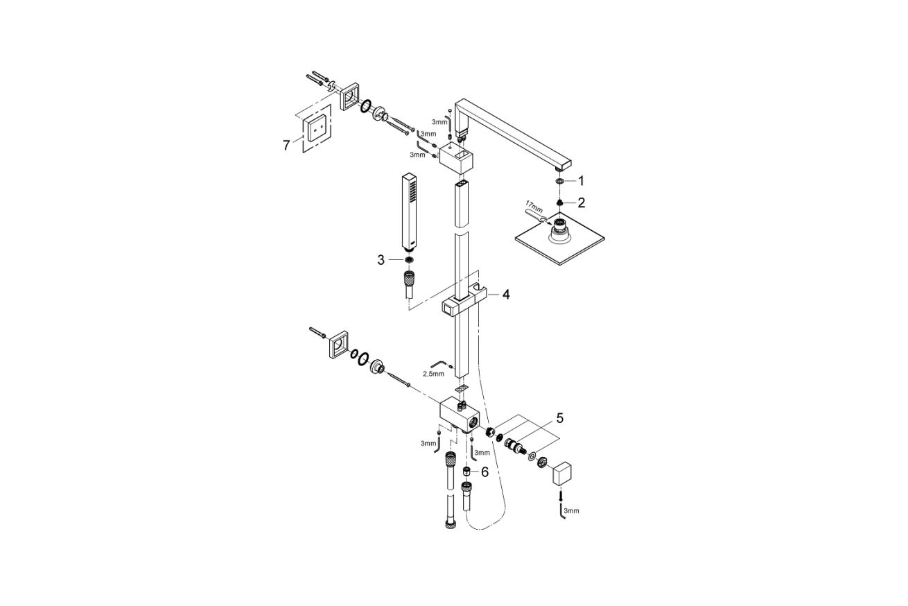 Душевая система GROHE Euphoria Cube System 150 с переключателем потоков, хром (27696000)