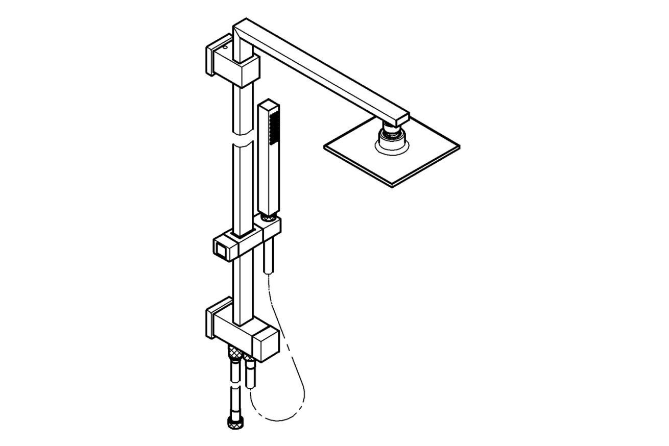 Душевая система GROHE Euphoria Cube System 150 с переключателем потоков, хром (27696000)