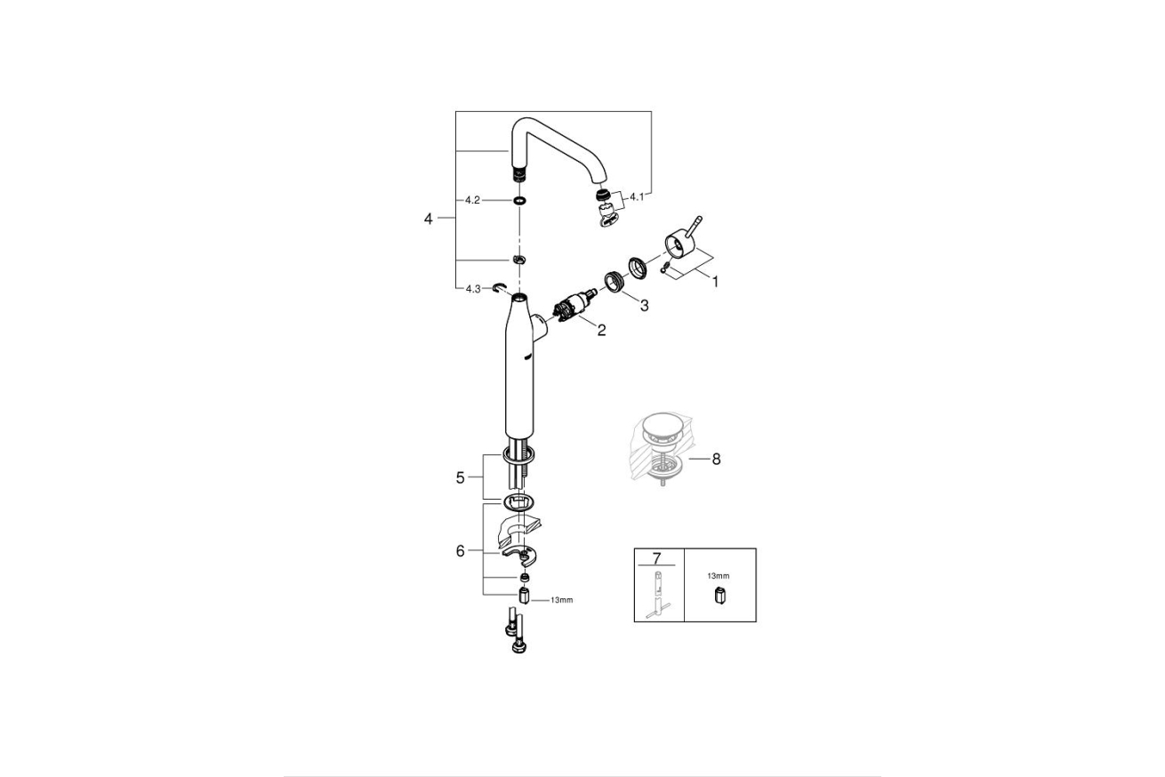 Смеситель для раковины GROHE Essence, XL-size, хром (32901001)