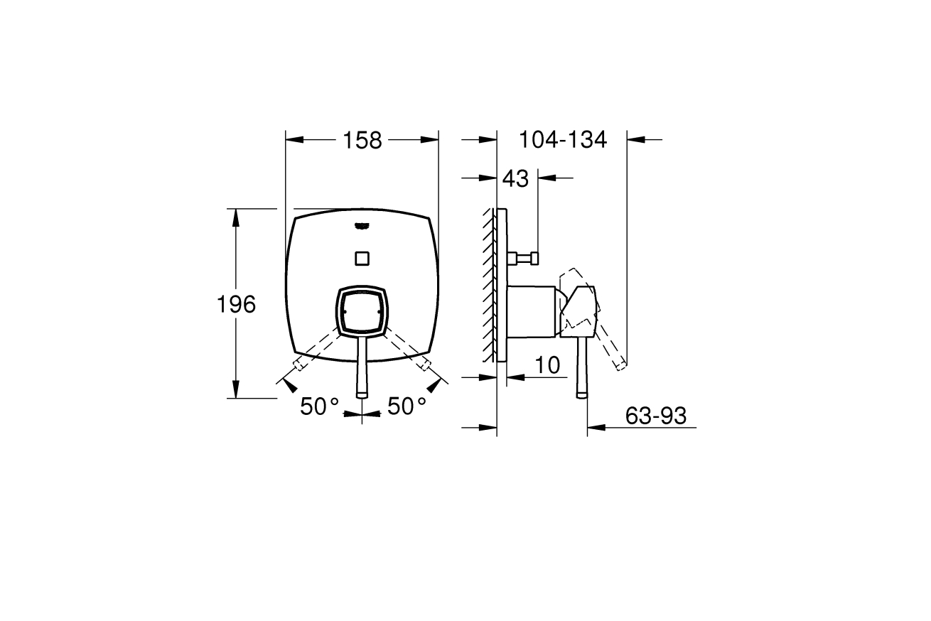 Внешняя часть смесителя для ванны GROHE Grandera, хром (24068000)