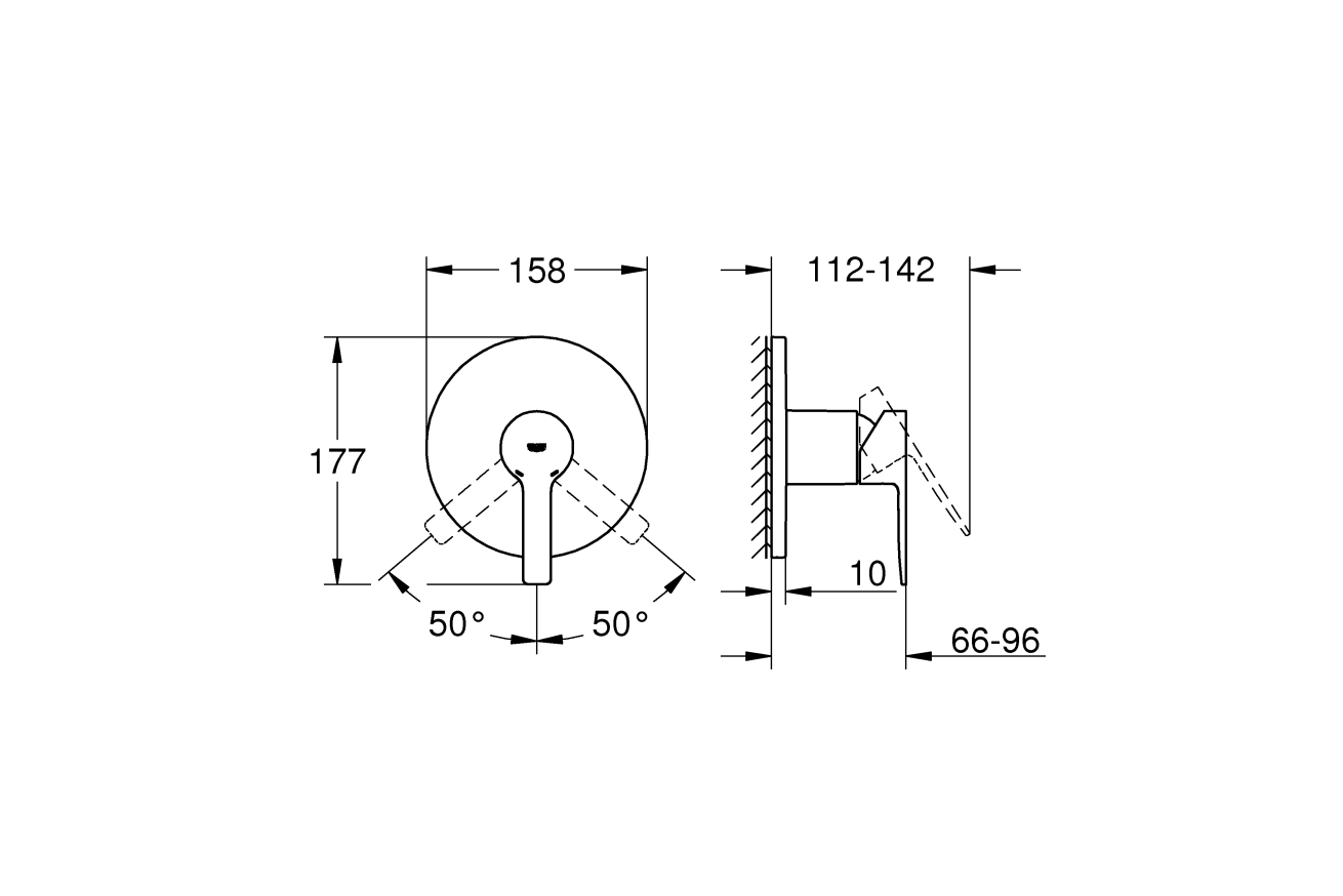 Внешняя часть смесителя для душа GROHE Lineare, хром (24063001)