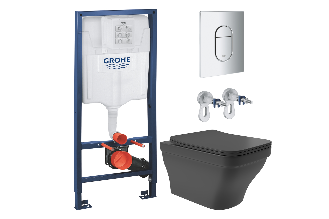 Комплект инсталляции GROHE Rapid SL NW0145/S с унитазом Aqueduto ESTETA EST0140 и сиденьем с микролифтом (NW0215)