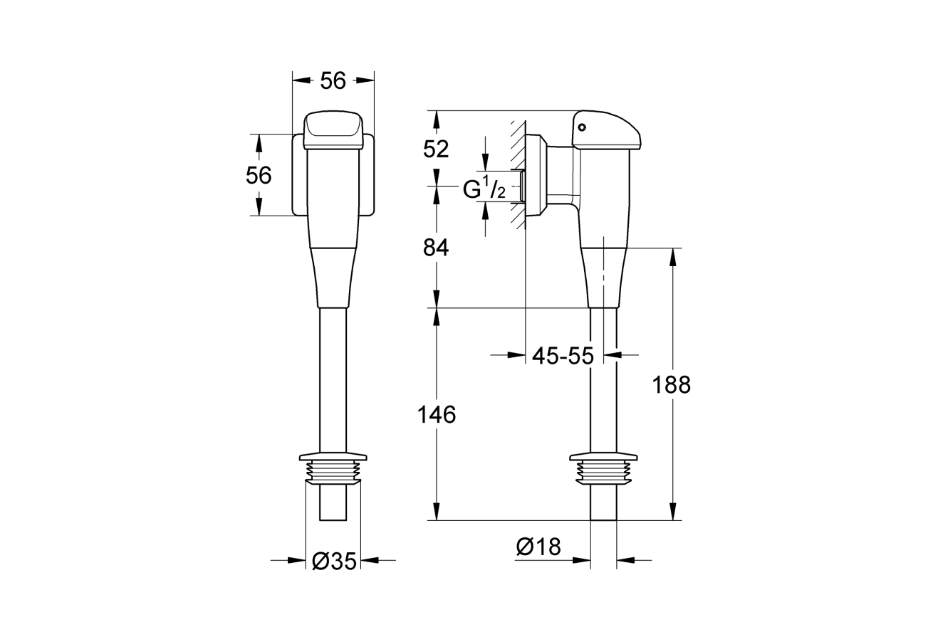 Смывное устройство для писсуара GROHE (37437000)