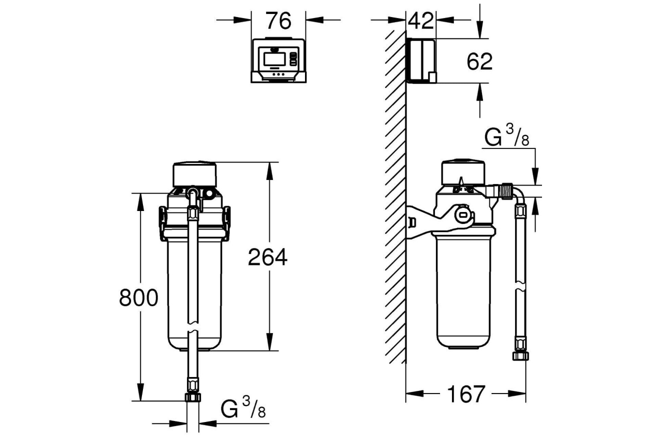 Комплект фильтра GROHE Blue  с головкой и таймером (41136000)