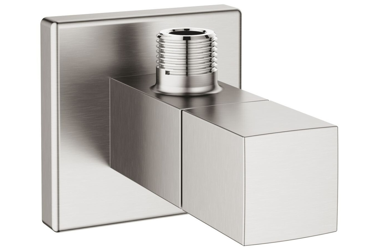 Угловой вентиль GROHE Universal Cube, 1/2"x3/8", СуперСталь (22012DC0)
