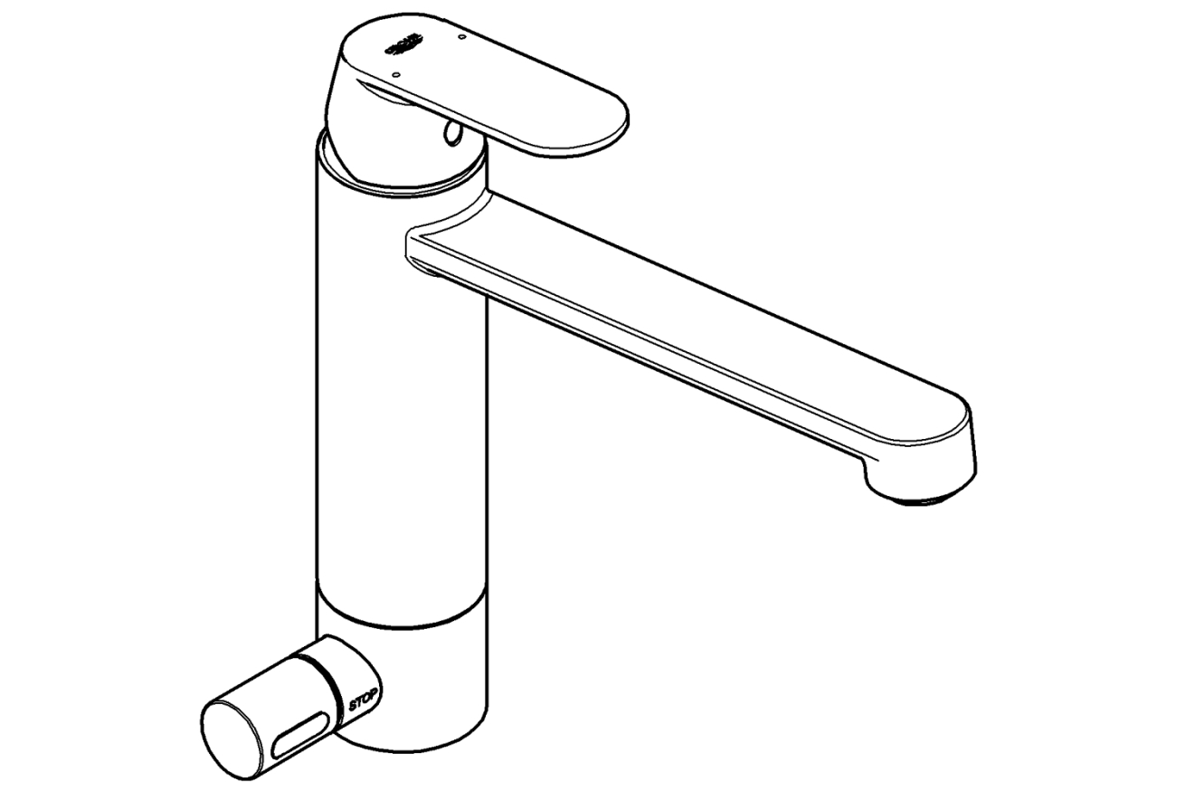 Смеситель для кухни GROHE Eurosmart Cosmopolitan с запорным вентилем, хром (30195000)
