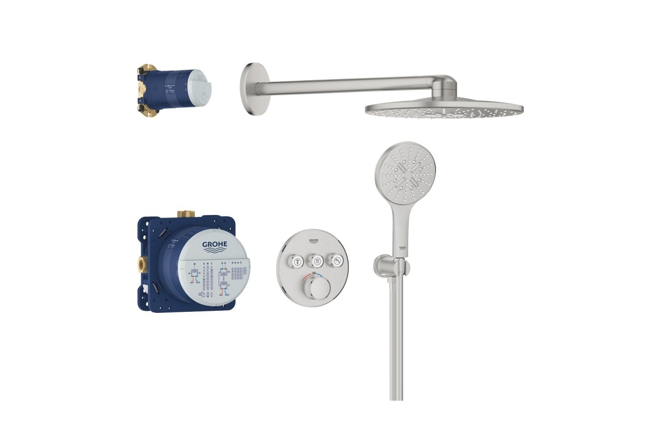 Душевая система GROHE Grohtherm SmartControl с термостатом для душа, суперсталь (34863DC0)