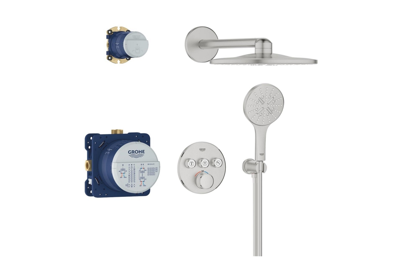 Душевая система GROHE Grohtherm SmartControl с термостатом для душа, суперсталь (34863DC0)